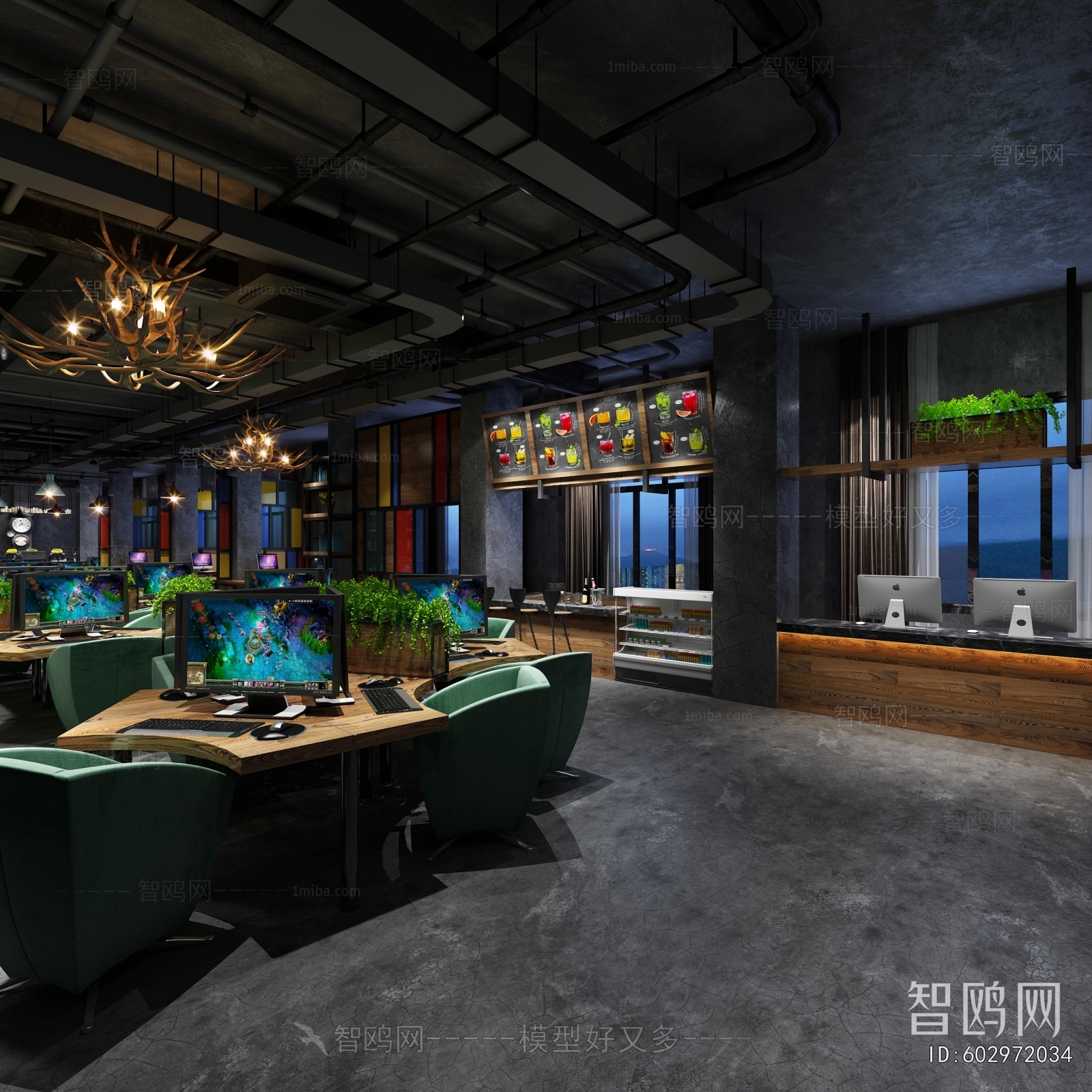 Industrial Style Internet Cafe