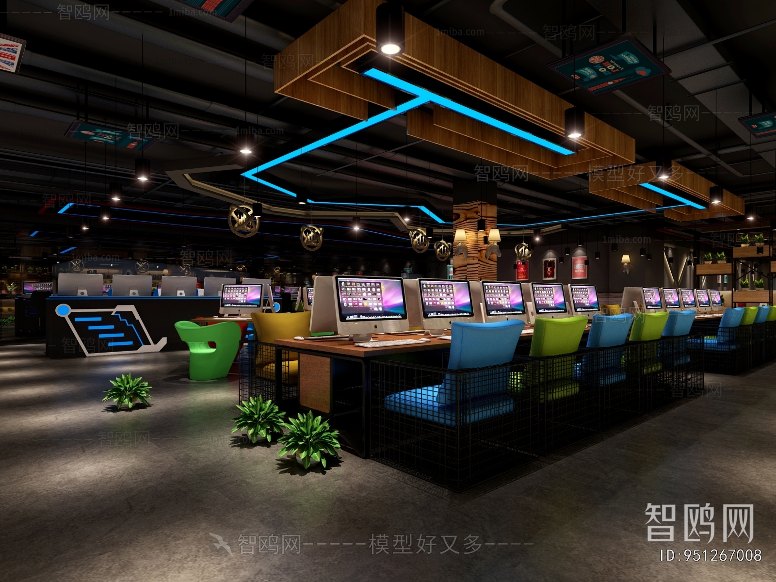 Industrial Style Internet Cafe