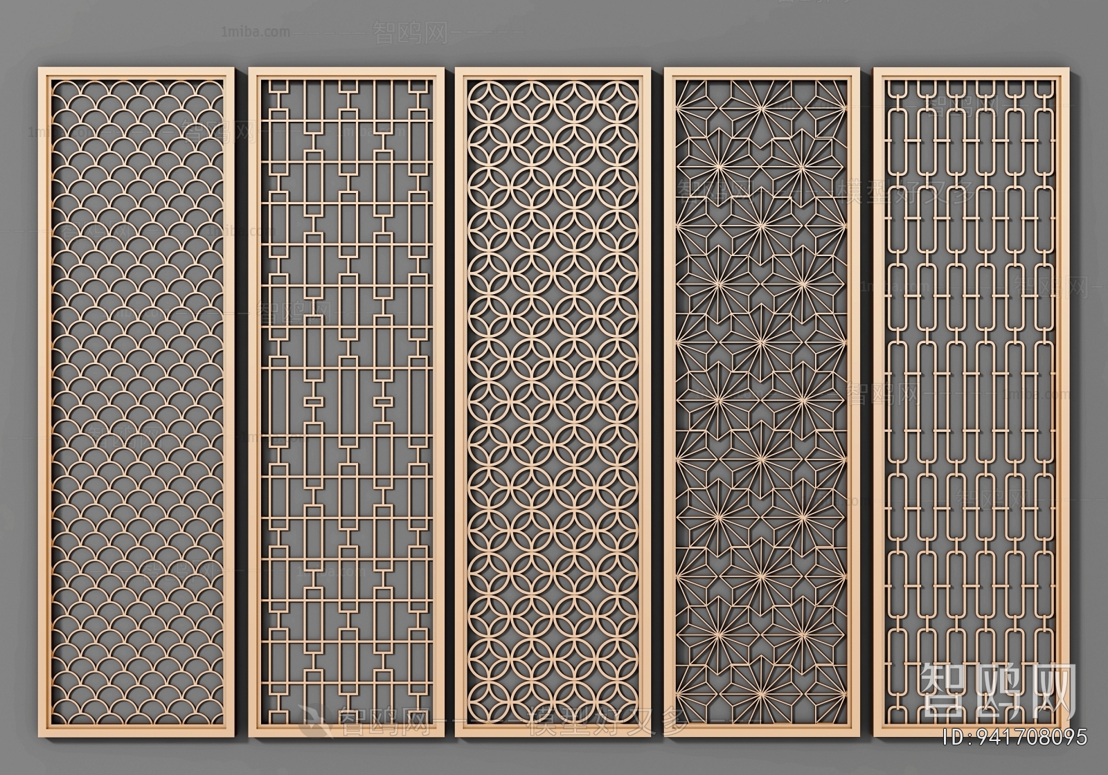 New Chinese Style Metal Screen Partition