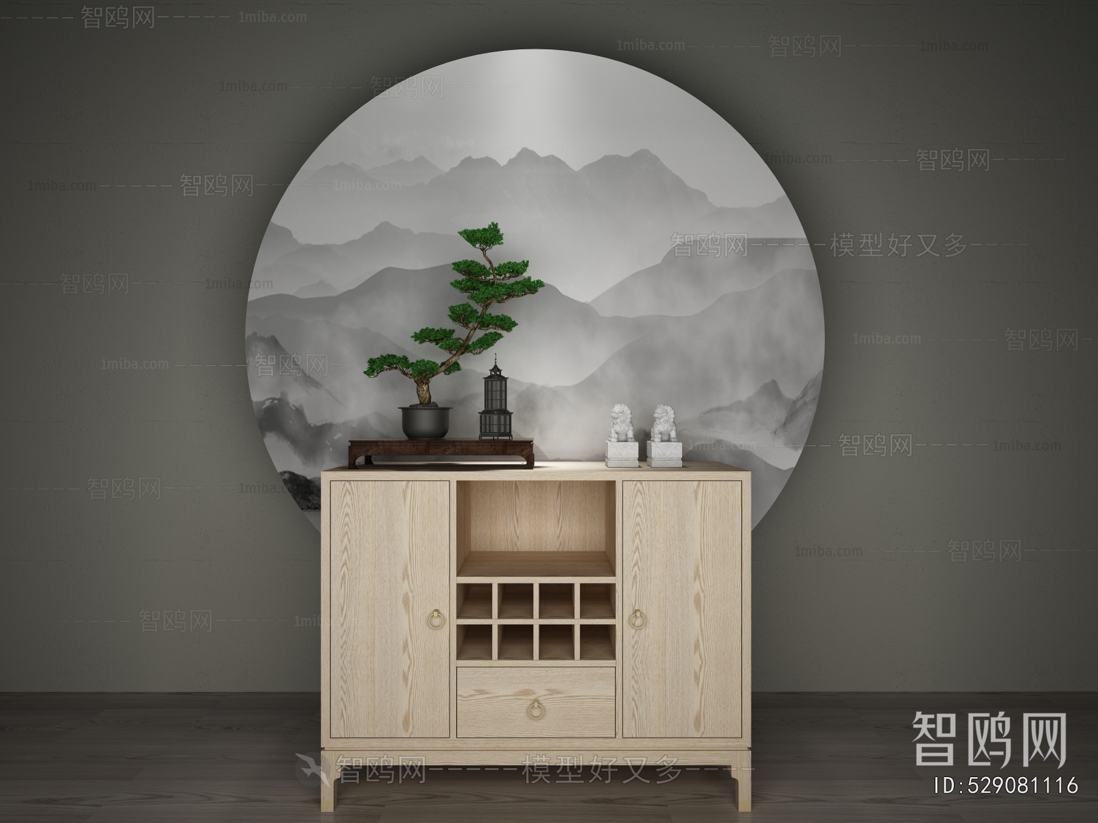 New Chinese Style Entrance Cabinet