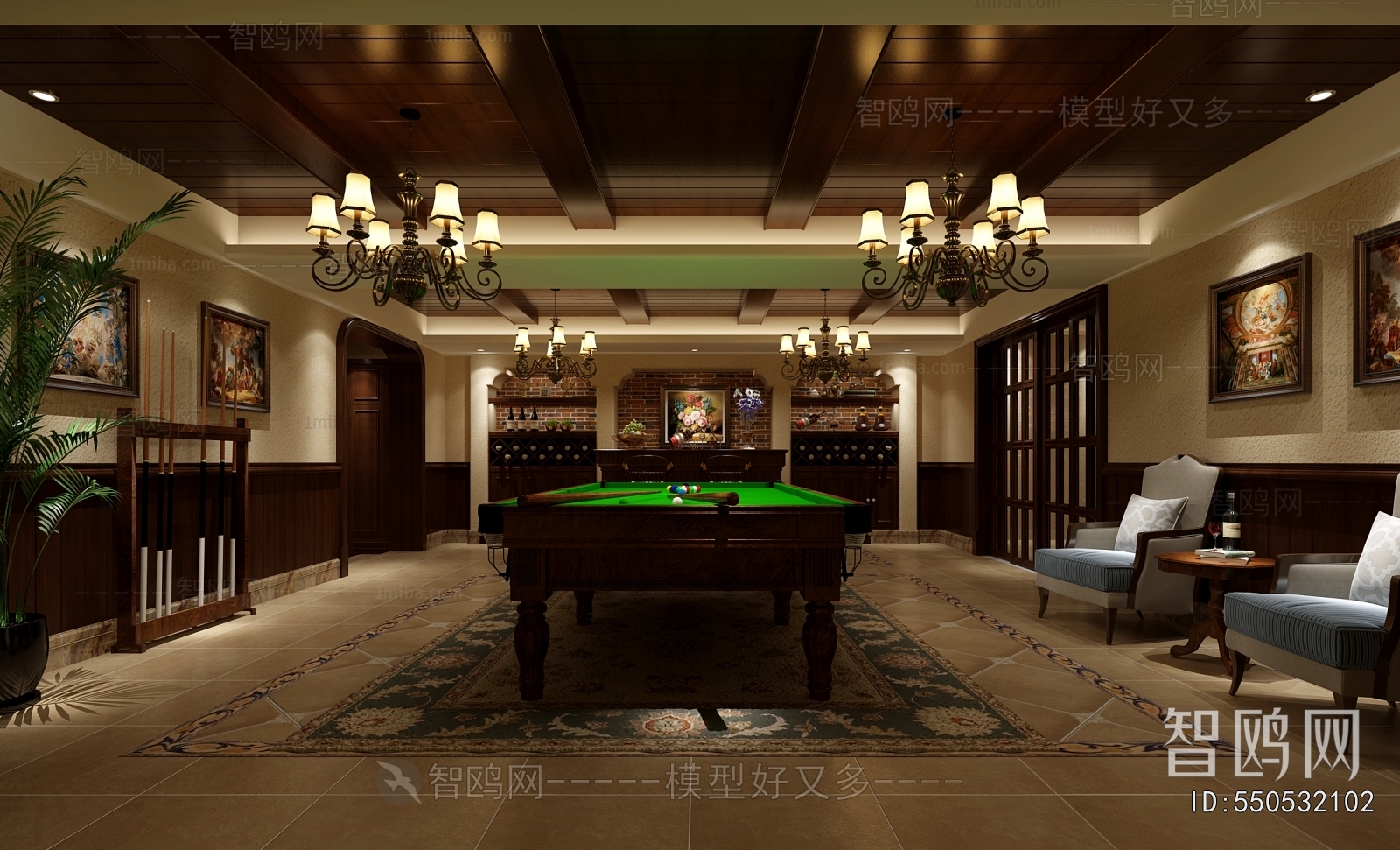 American Style Billiards Room