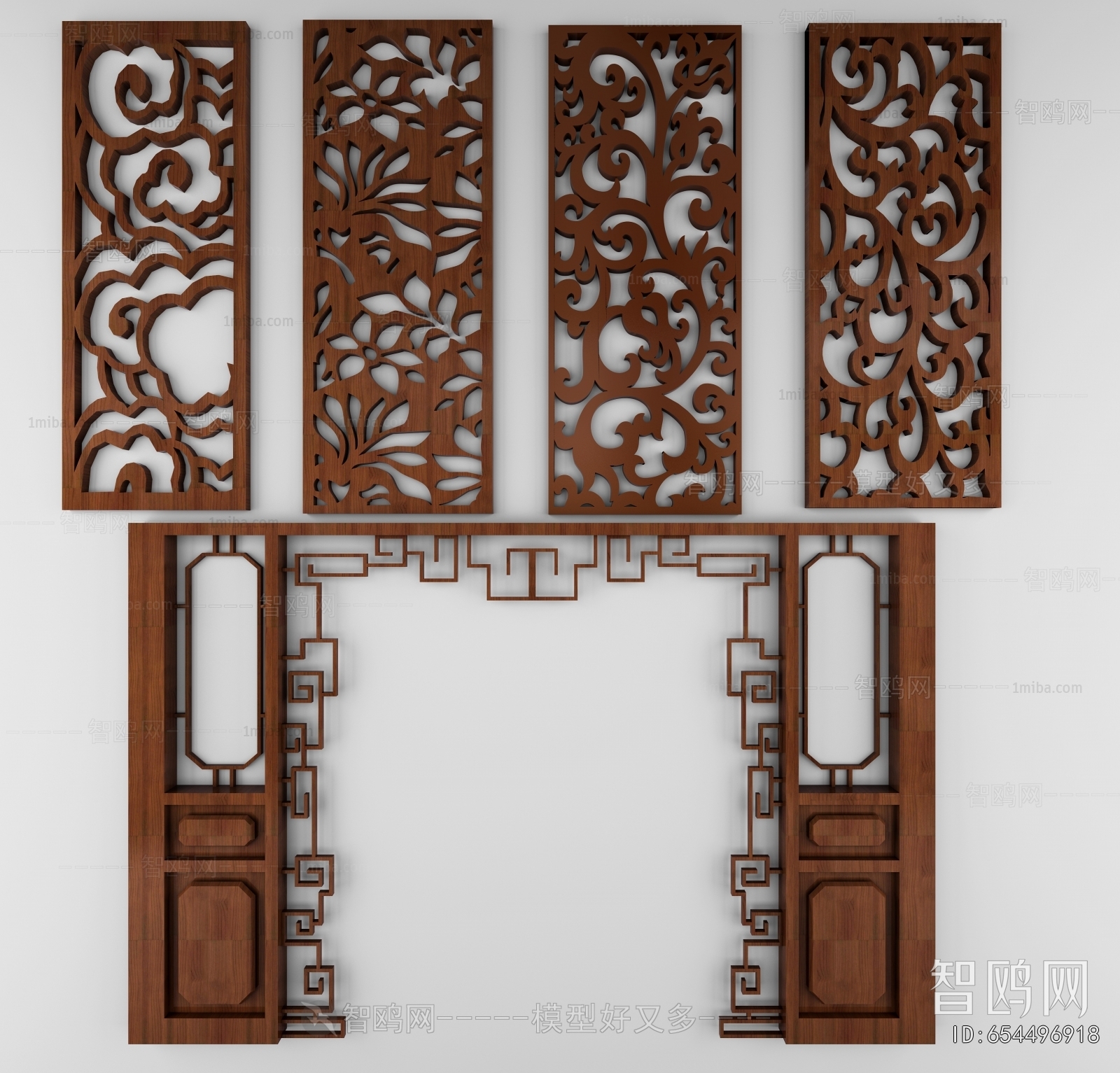 Chinese Style Wooden Screen Partition