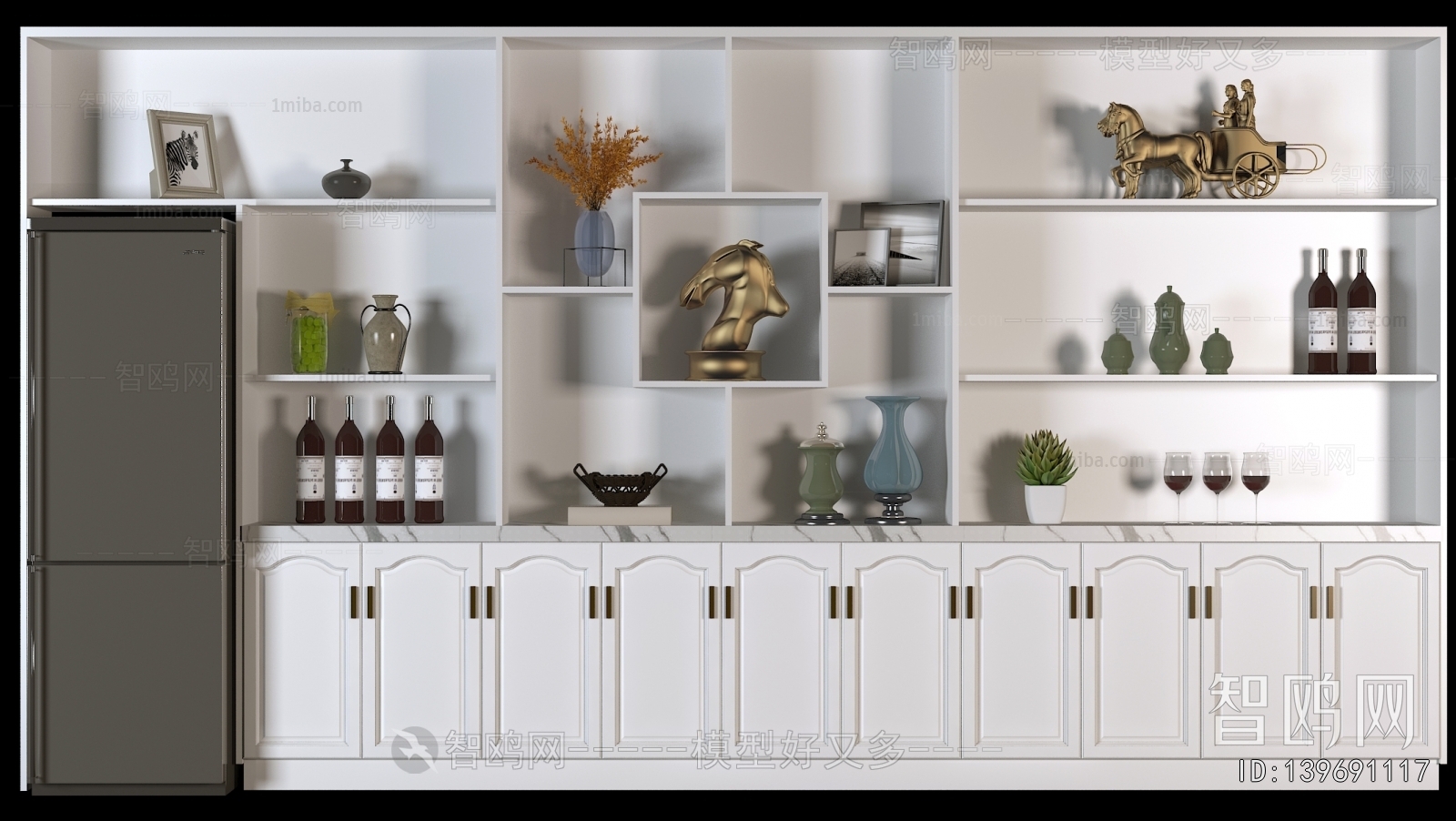 Simple European Style Wine Cabinet