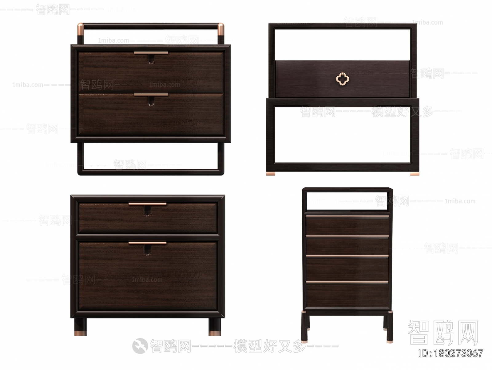 New Chinese Style Bedside Cupboard