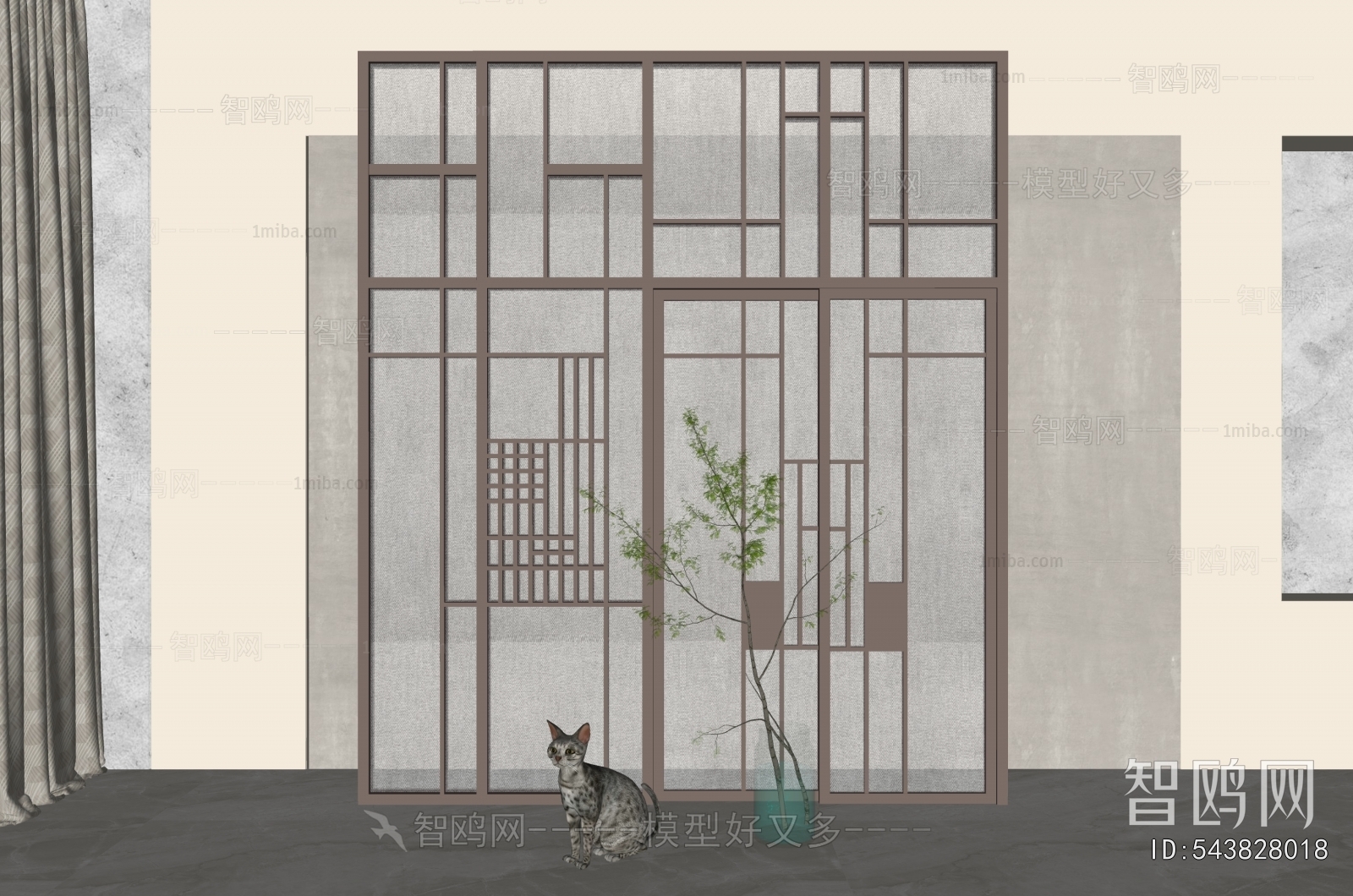 New Chinese Style Wooden Screen Partition