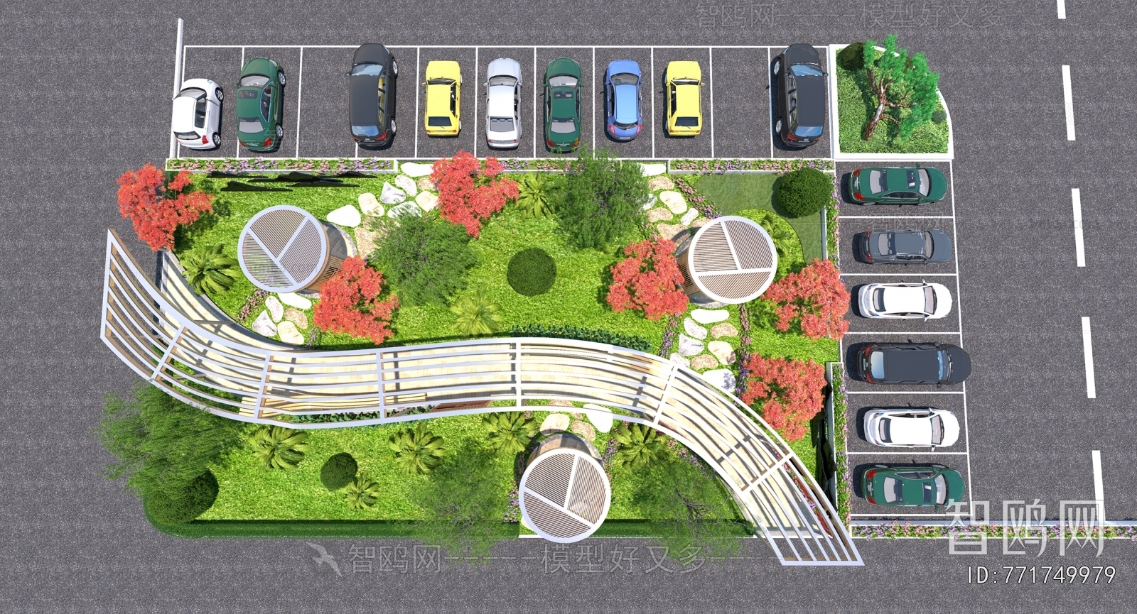 Modern Outdoor Parking Lot