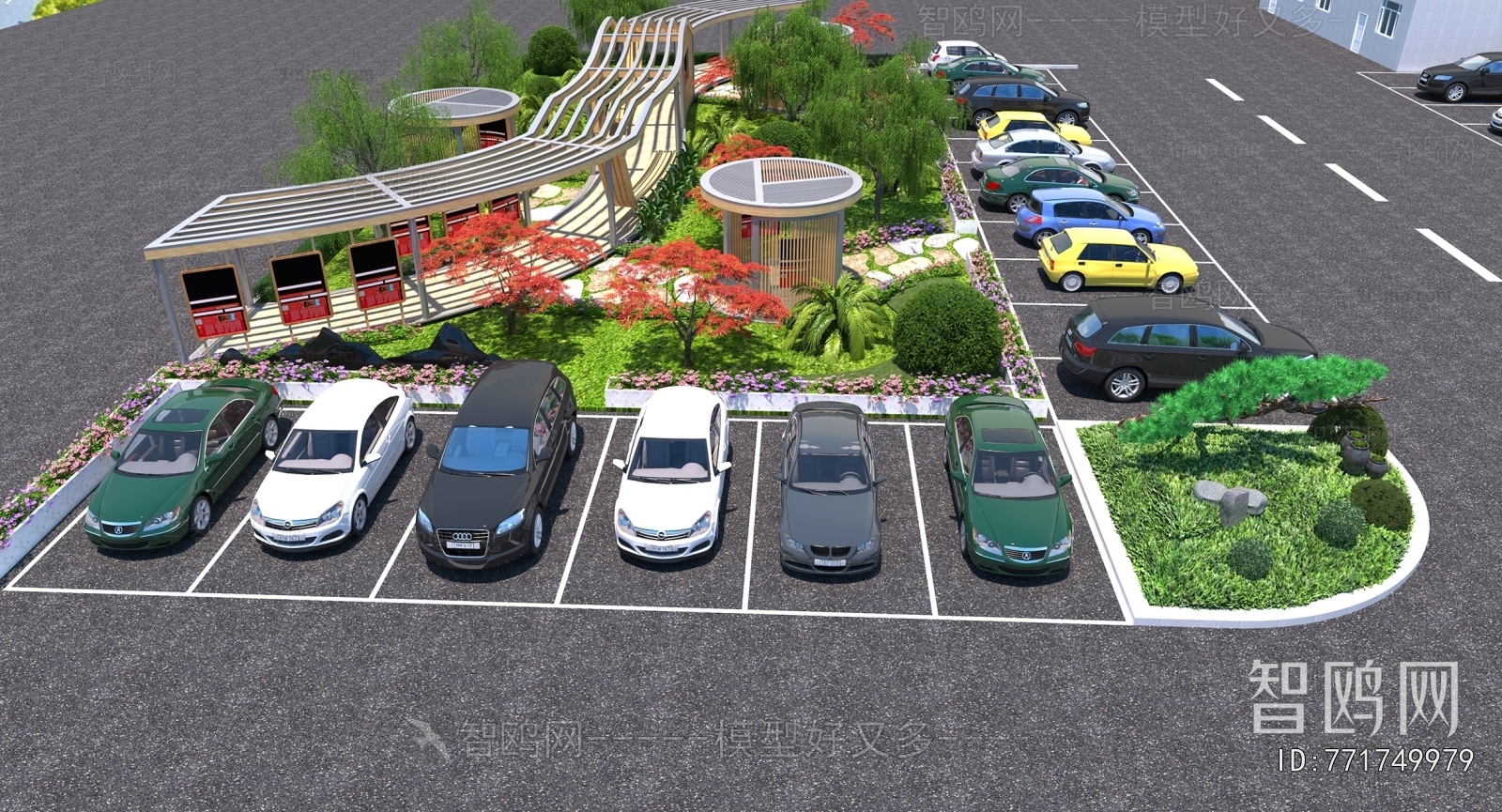 Modern Outdoor Parking Lot