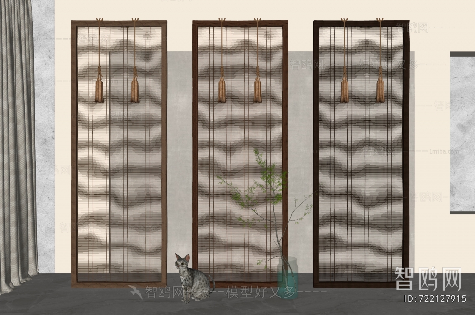 New Chinese Style Wooden Screen Partition