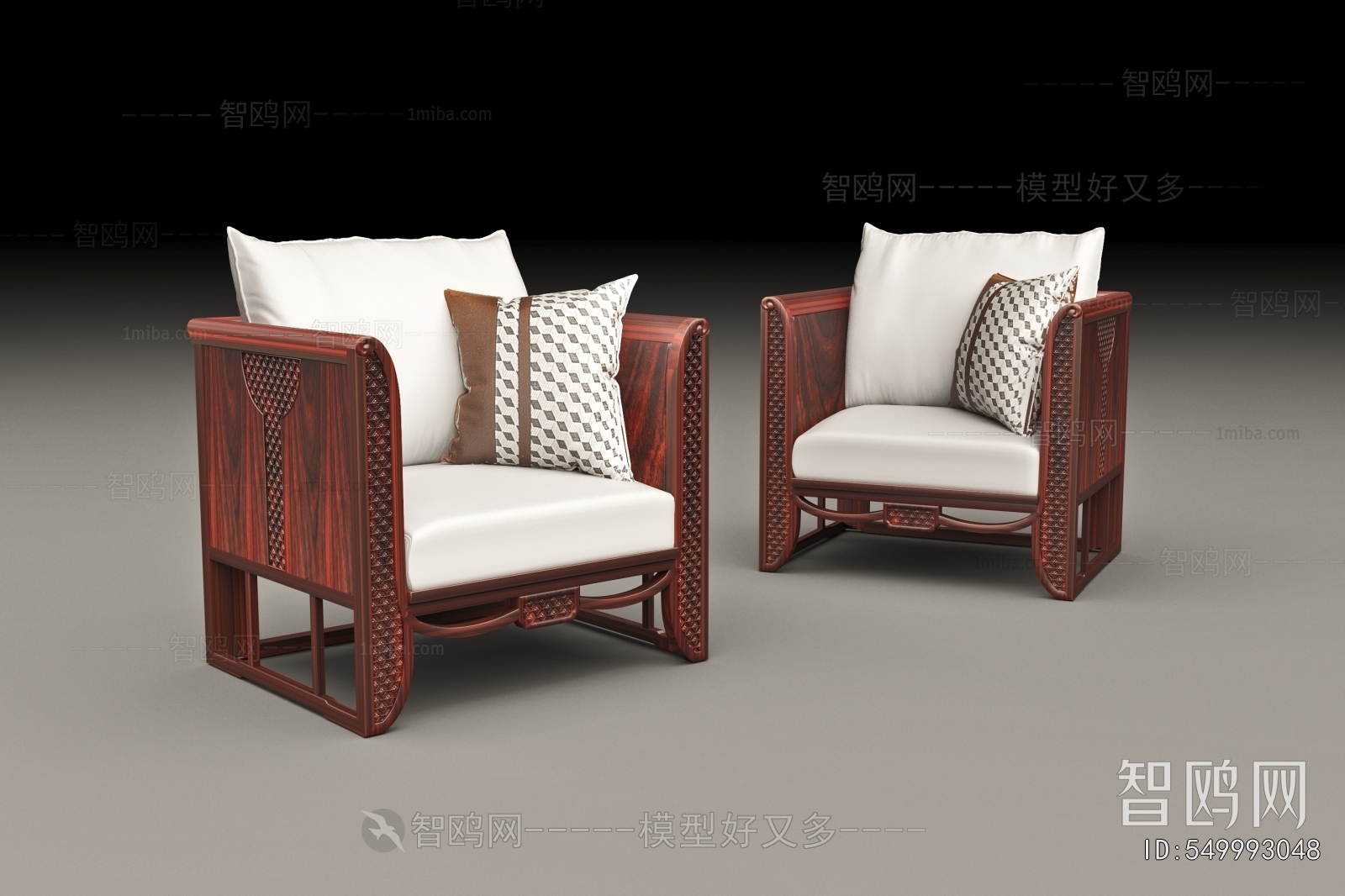 New Chinese Style Single Sofa