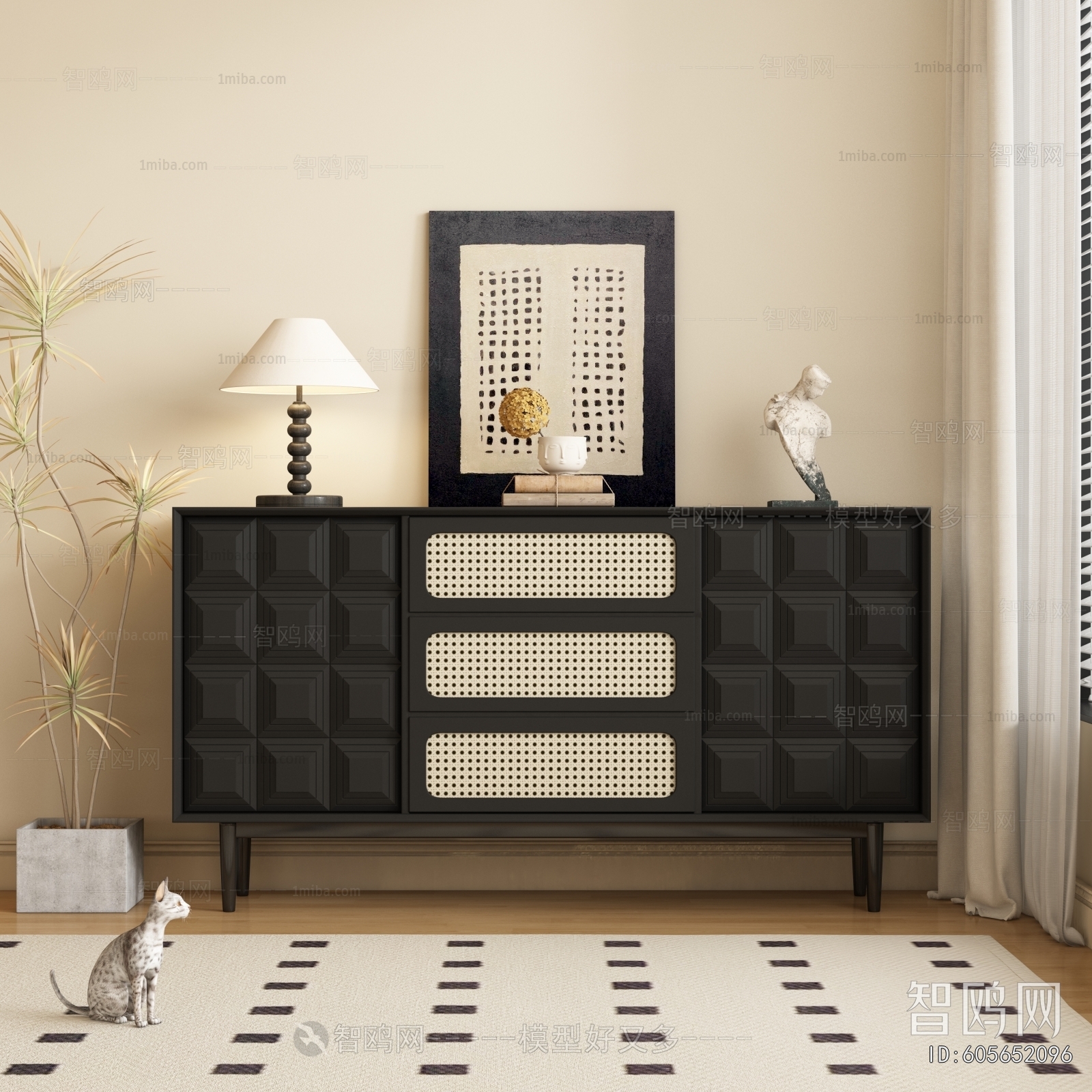 French Style Side Cabinet