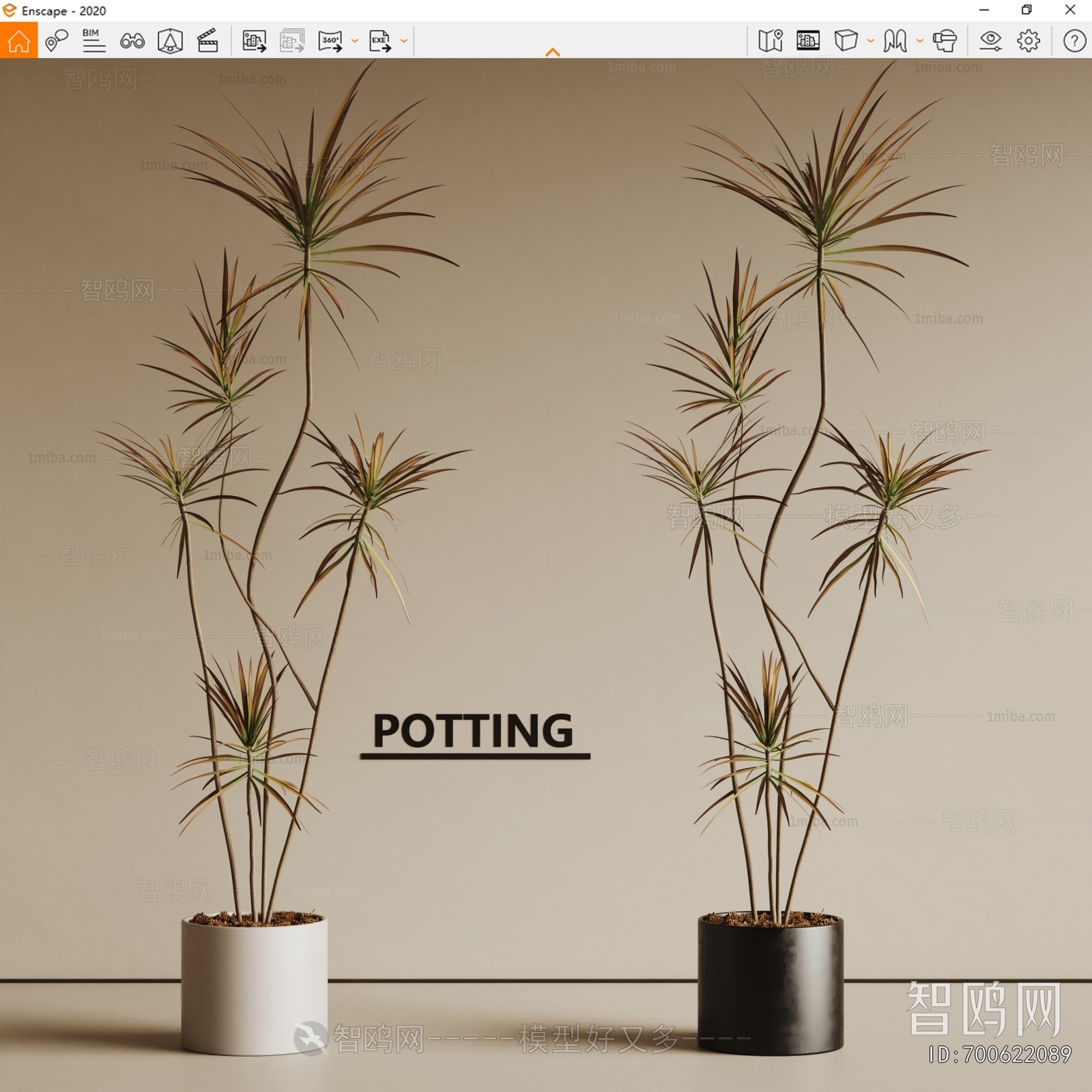 Modern Ground Green Plant Potted Plants