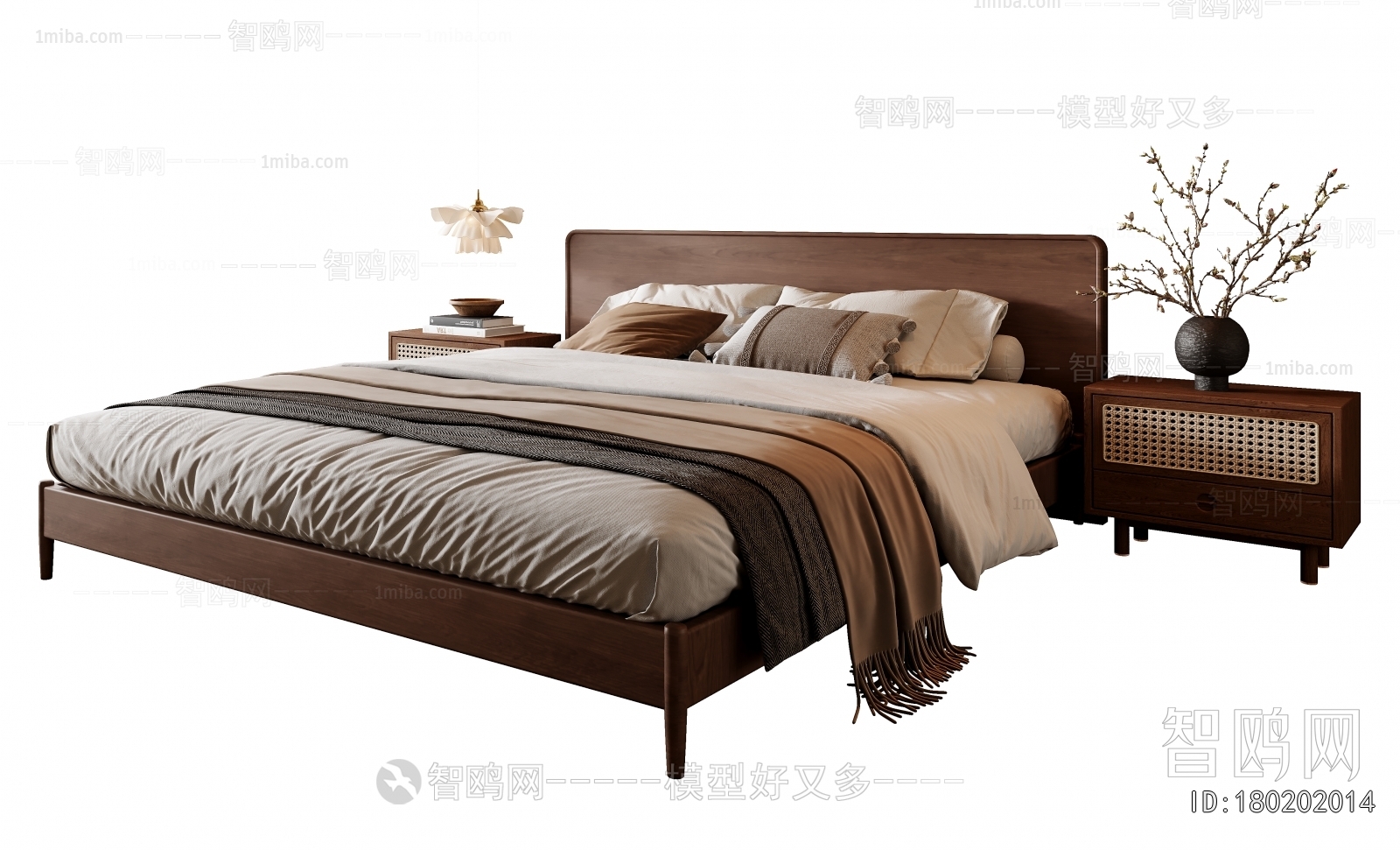 Wabi-sabi Style Double Bed