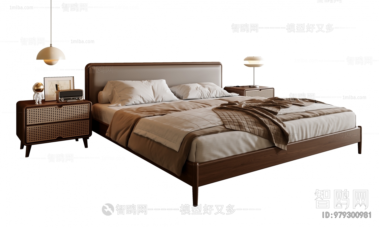 Wabi-sabi Style Double Bed