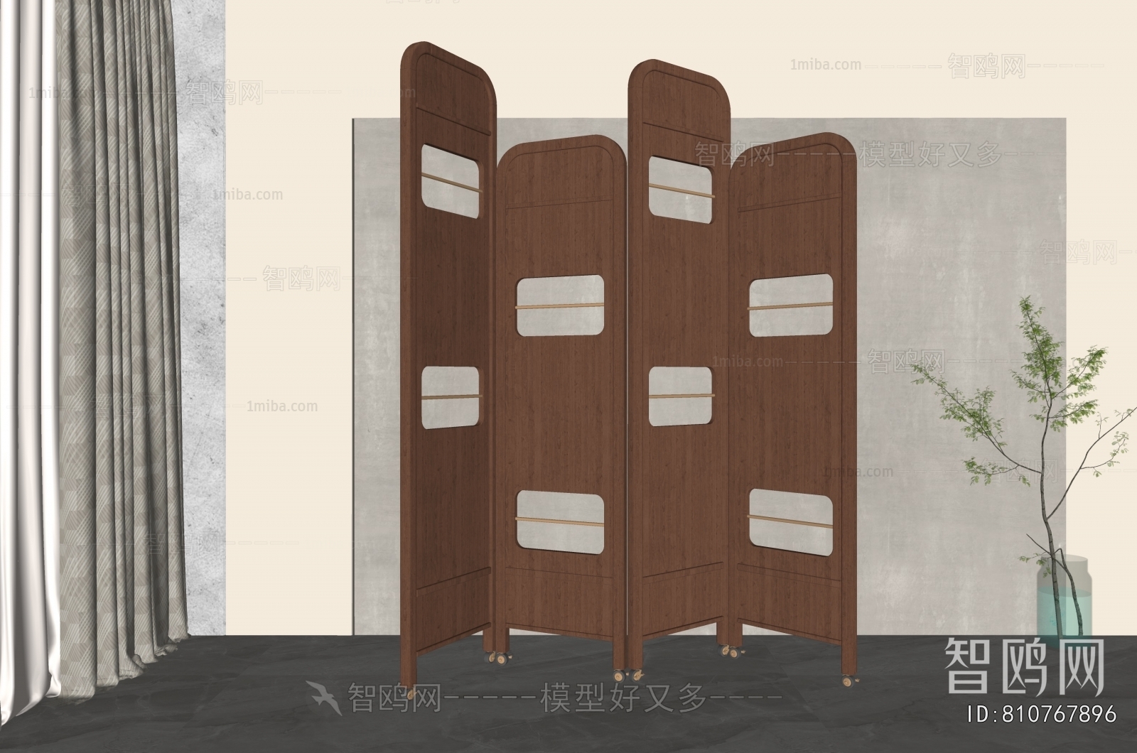 Nordic Style Wooden Screen Partition