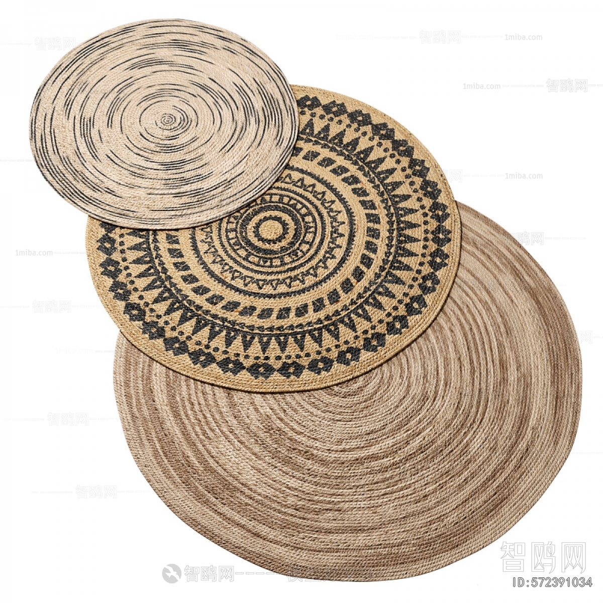 Wabi-sabi Style Circular Carpet