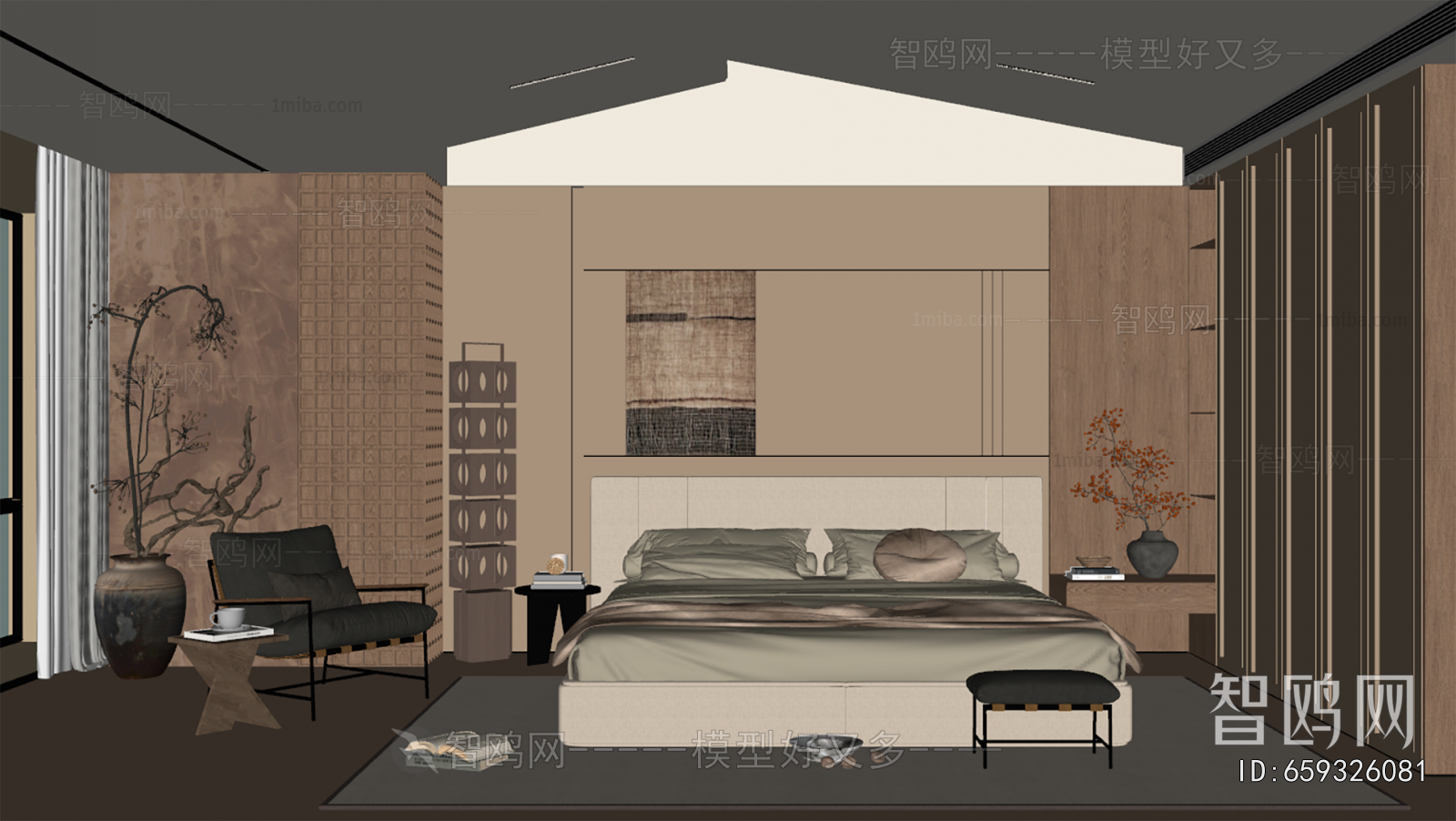 Wabi-sabi Style Bedroom