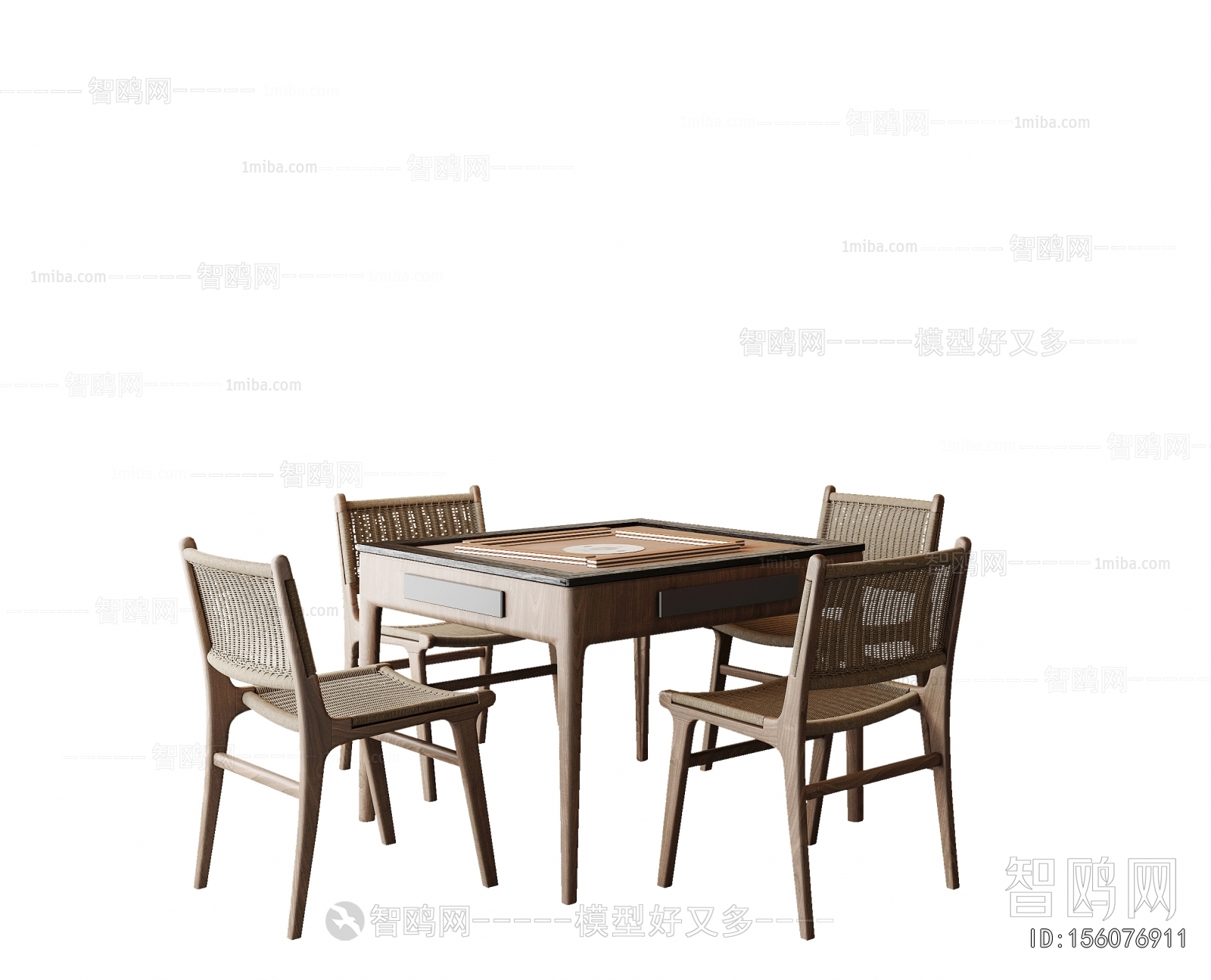 Wabi-sabi Style Mahjong Tables And Chairs