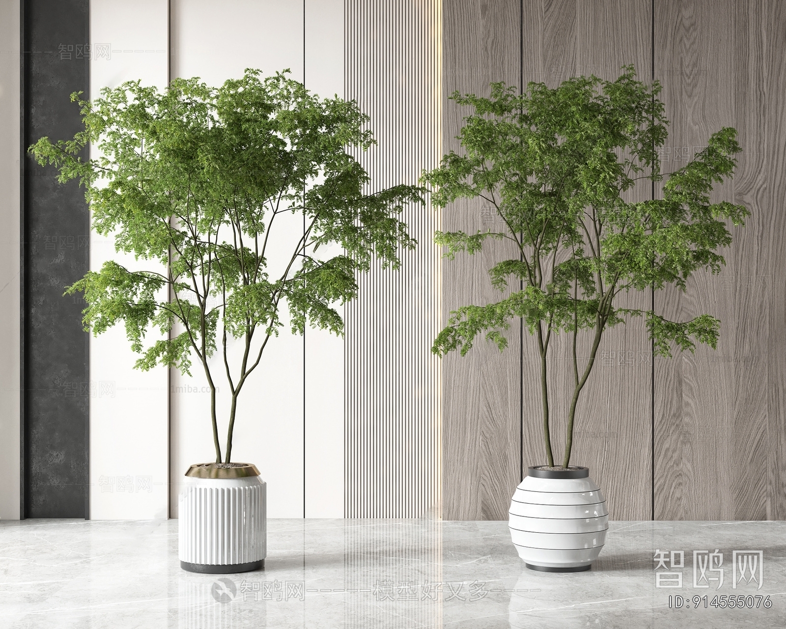 Modern Ground Green Plant Potted Plants