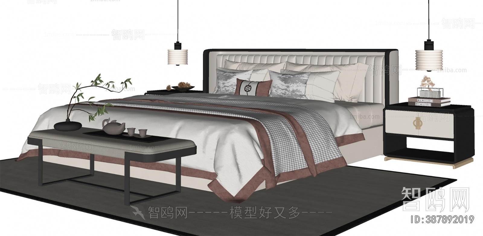 New Chinese Style Double Bed