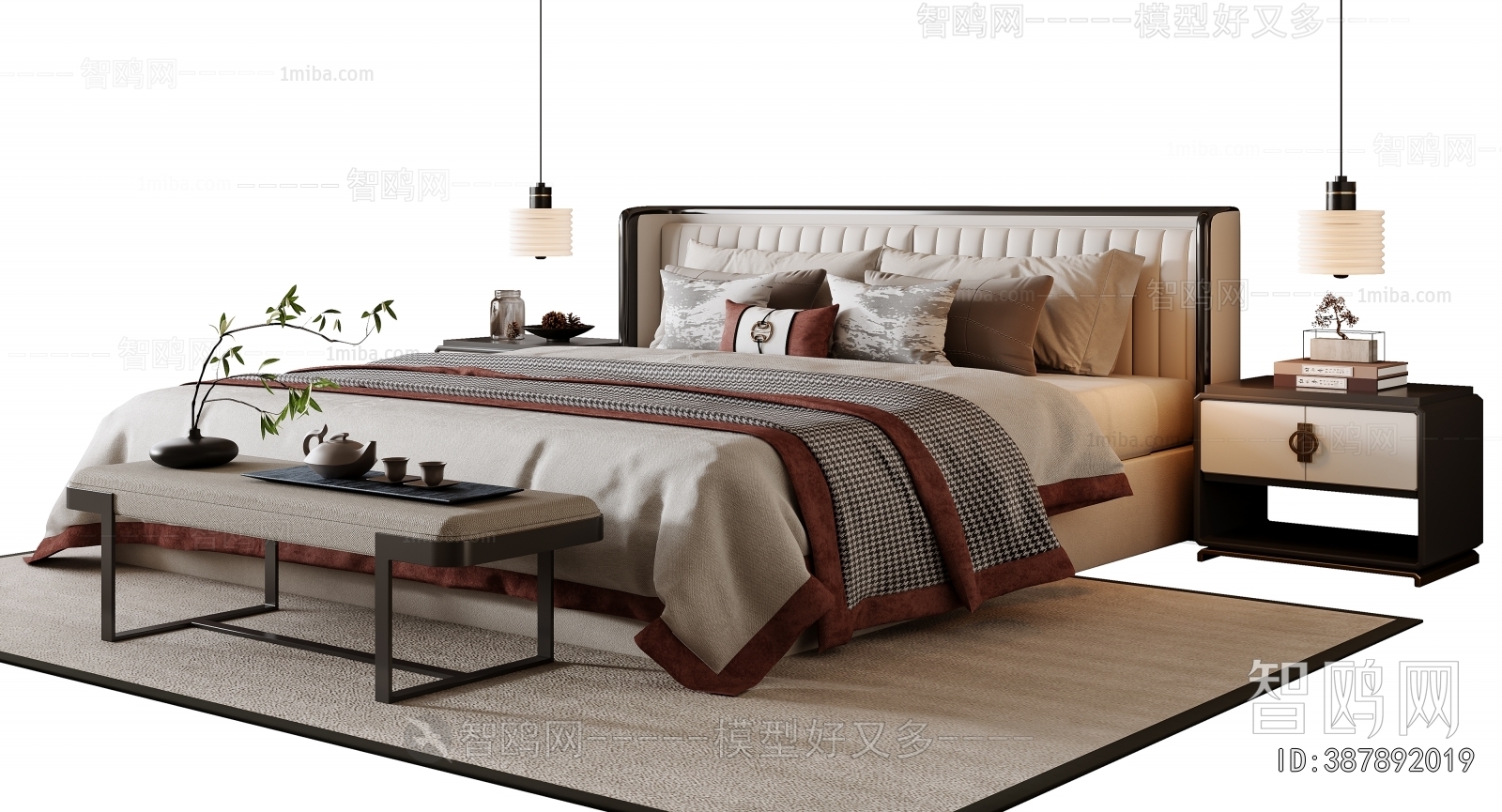 New Chinese Style Double Bed