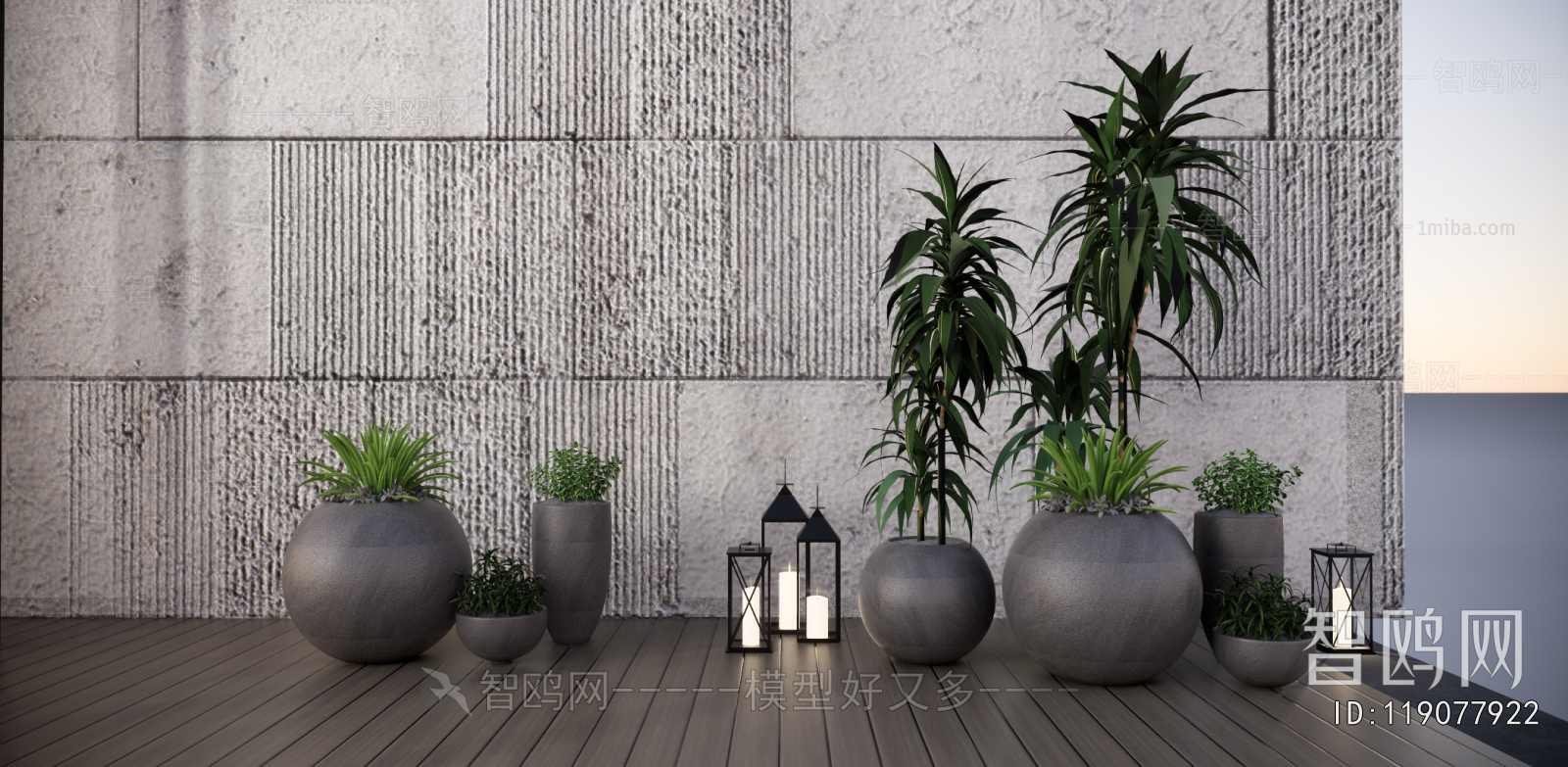 Modern Ground Green Plant Potted Plants