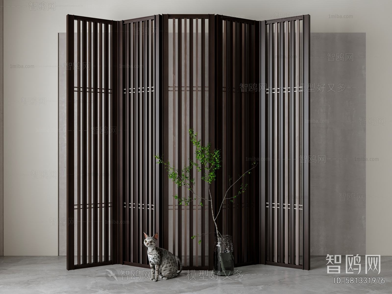 New Chinese Style Wooden Screen Partition