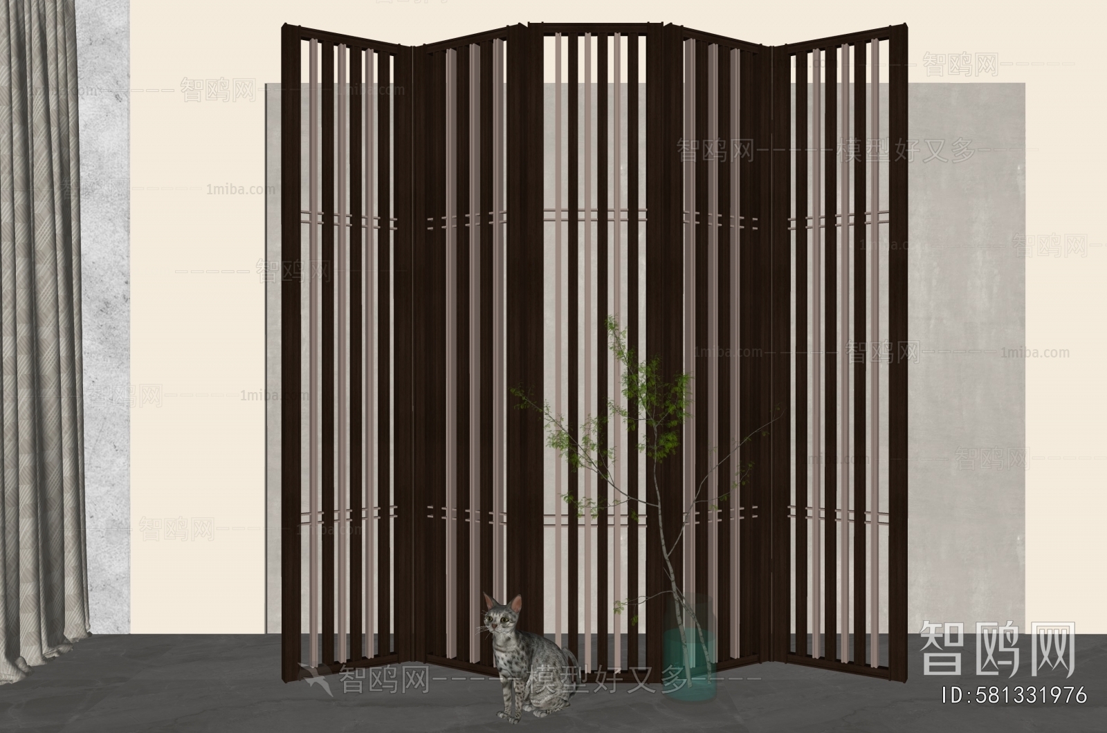 New Chinese Style Wooden Screen Partition