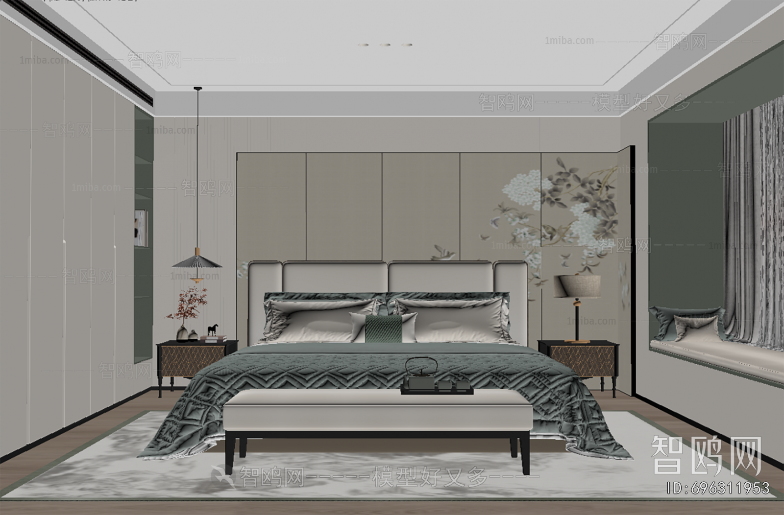 New Chinese Style Bedroom