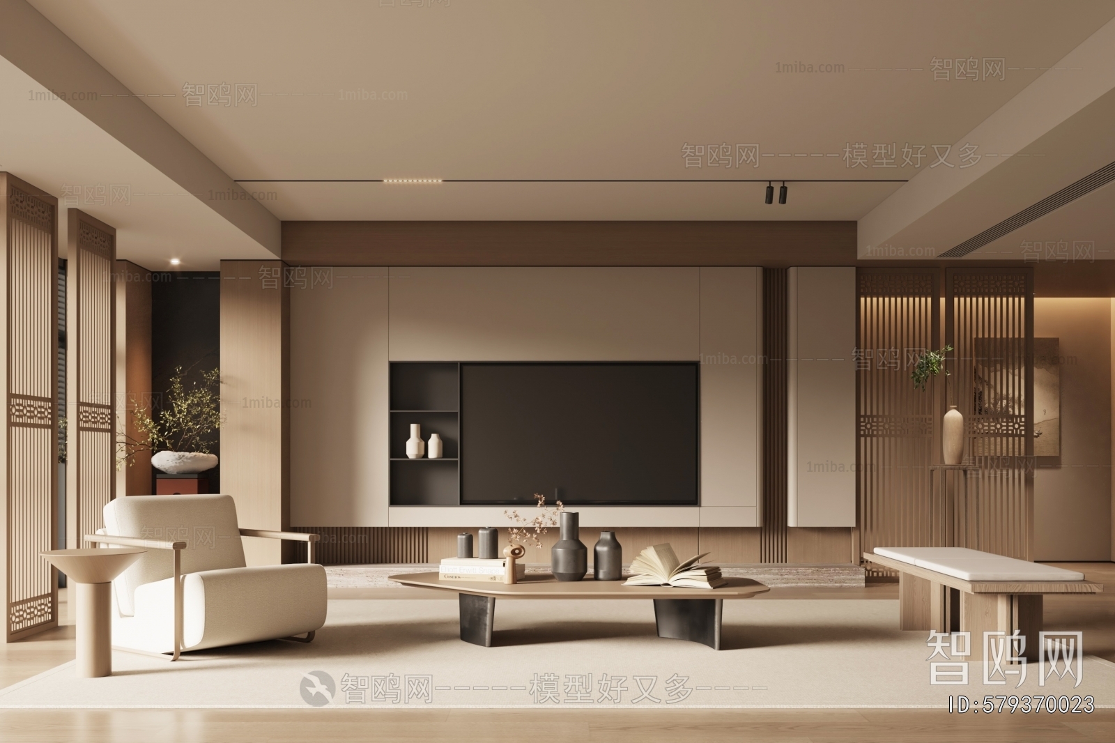 New Chinese Style A Living Room