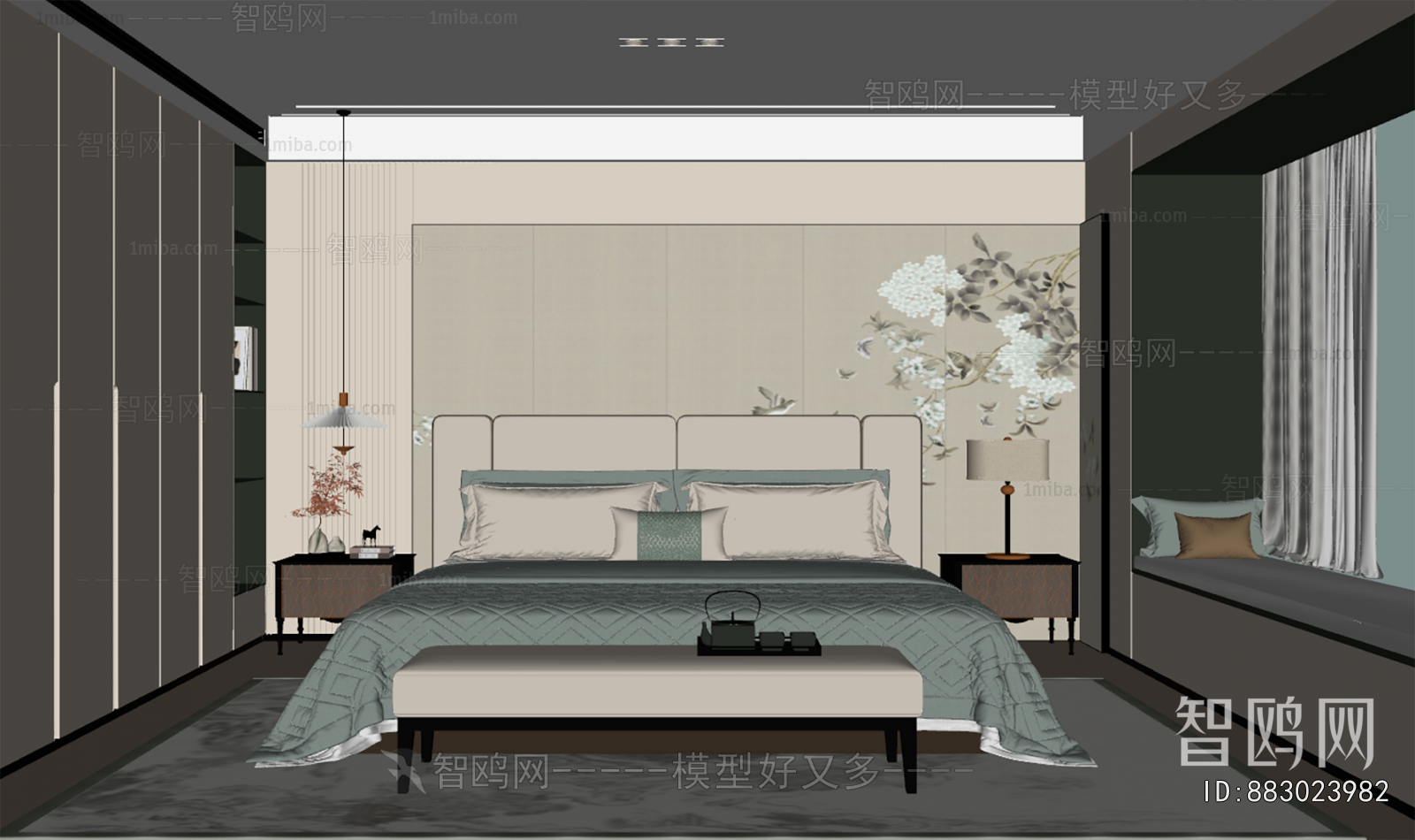 New Chinese Style Bedroom