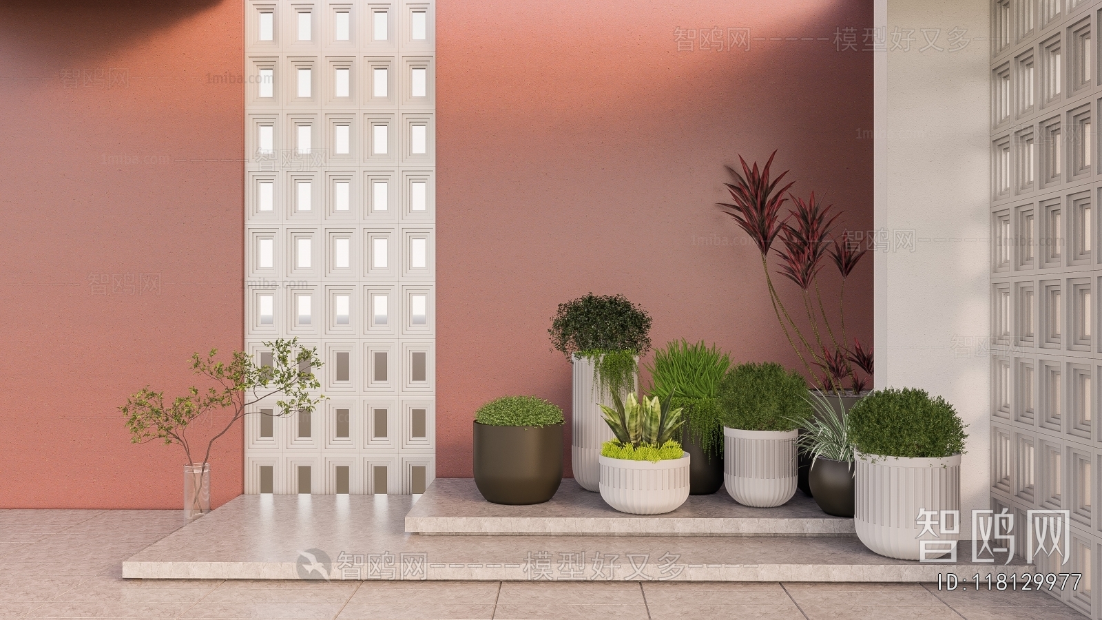 Modern Ground Green Plant Potted Plants