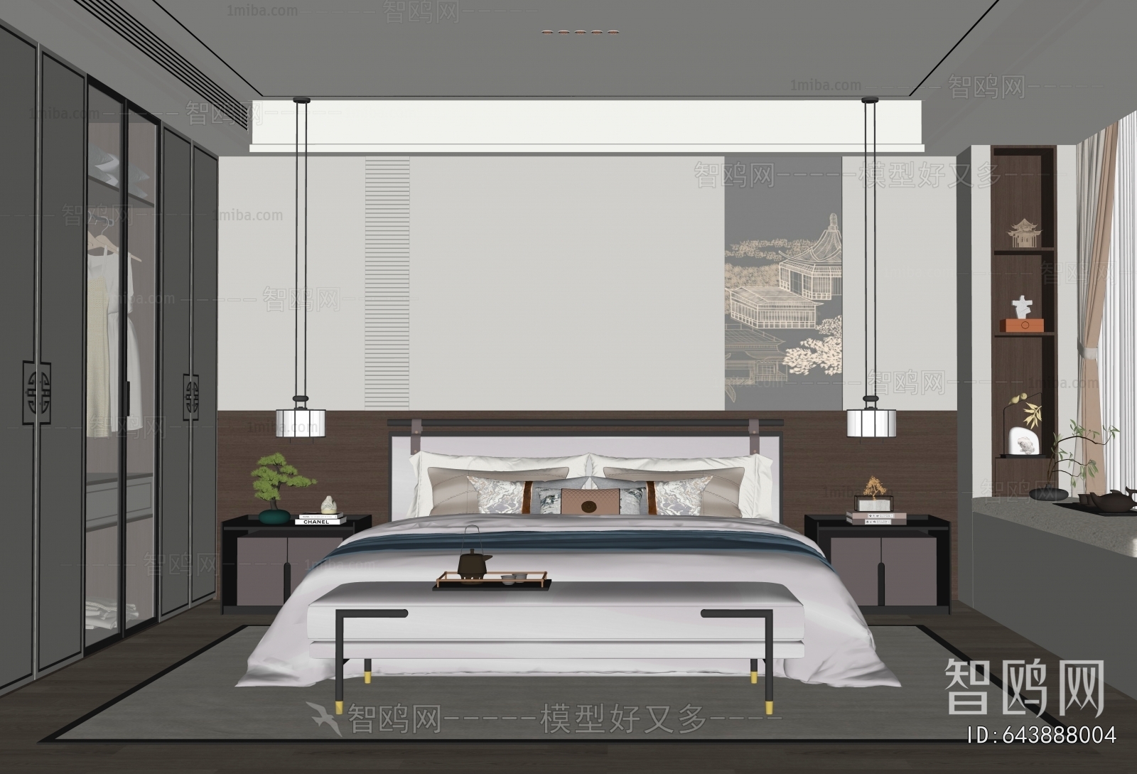 New Chinese Style Bedroom