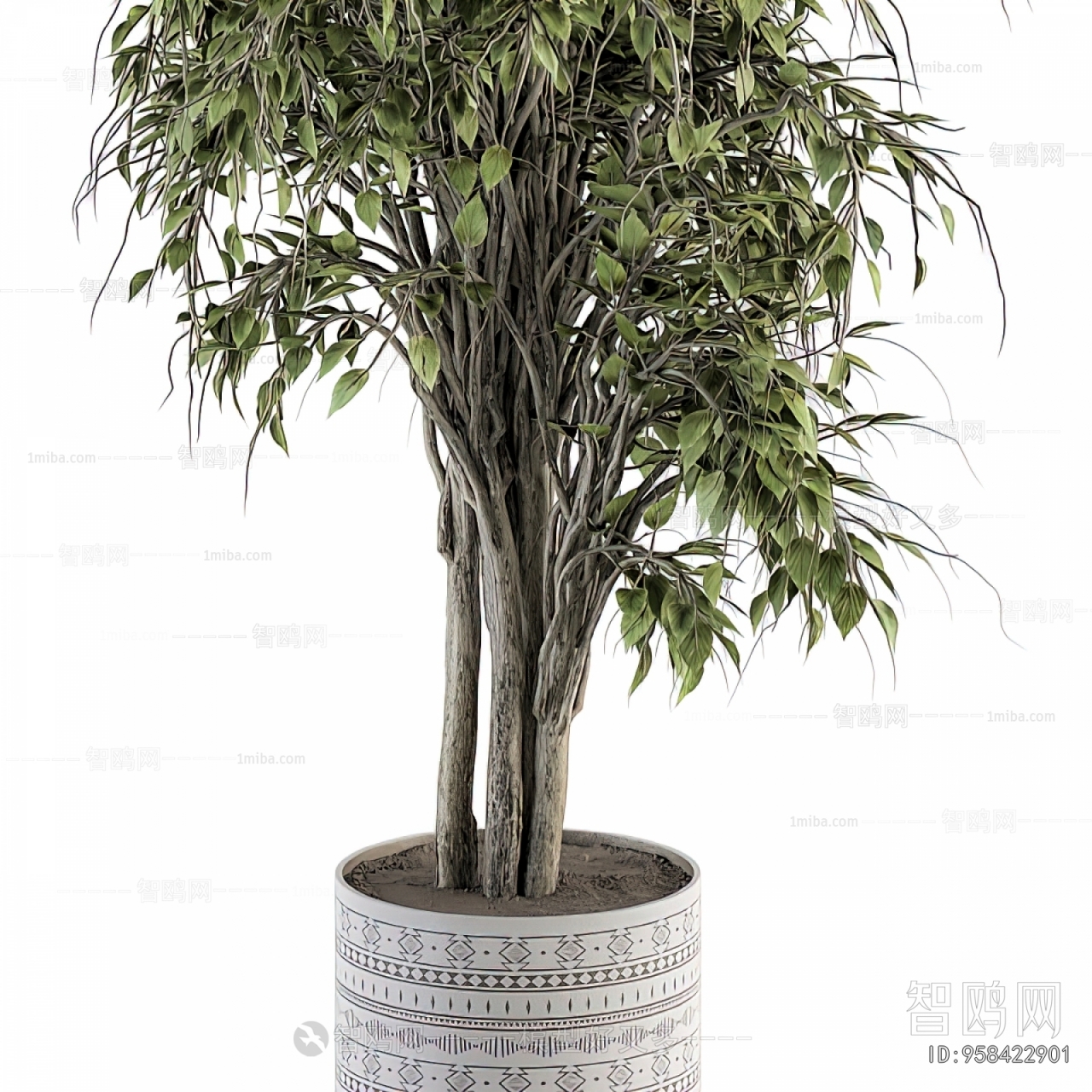 Modern Ground Green Plant Potted Plants