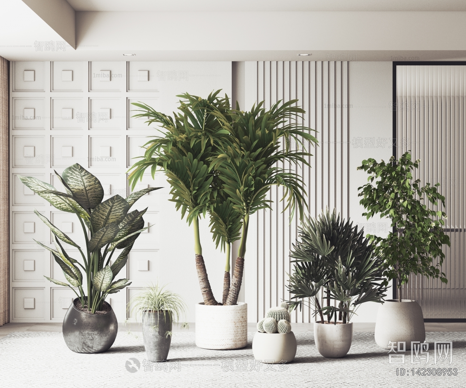 Modern Ground Green Plant Potted Plants