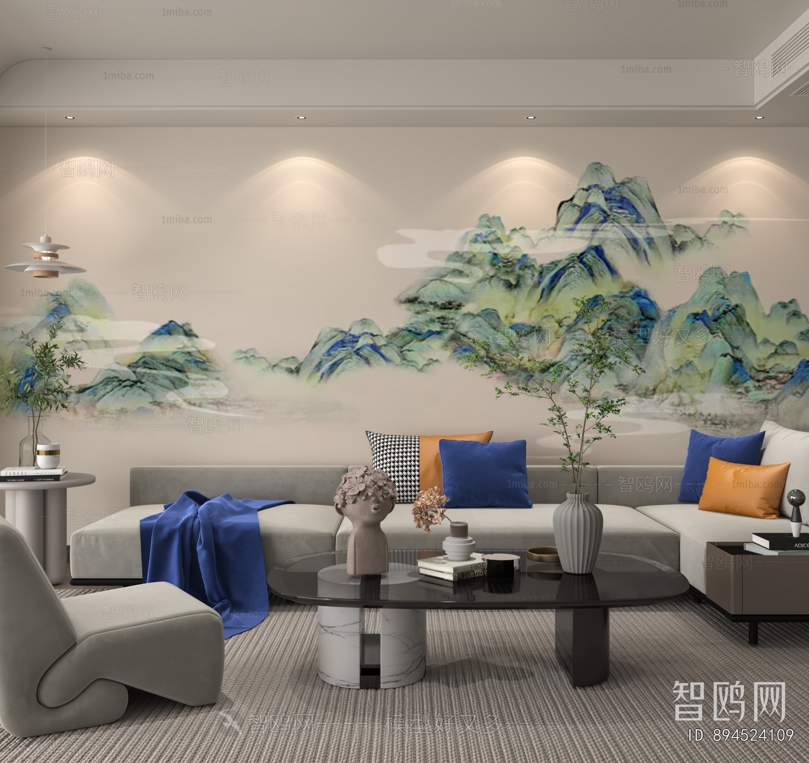 New Chinese Style A Living Room