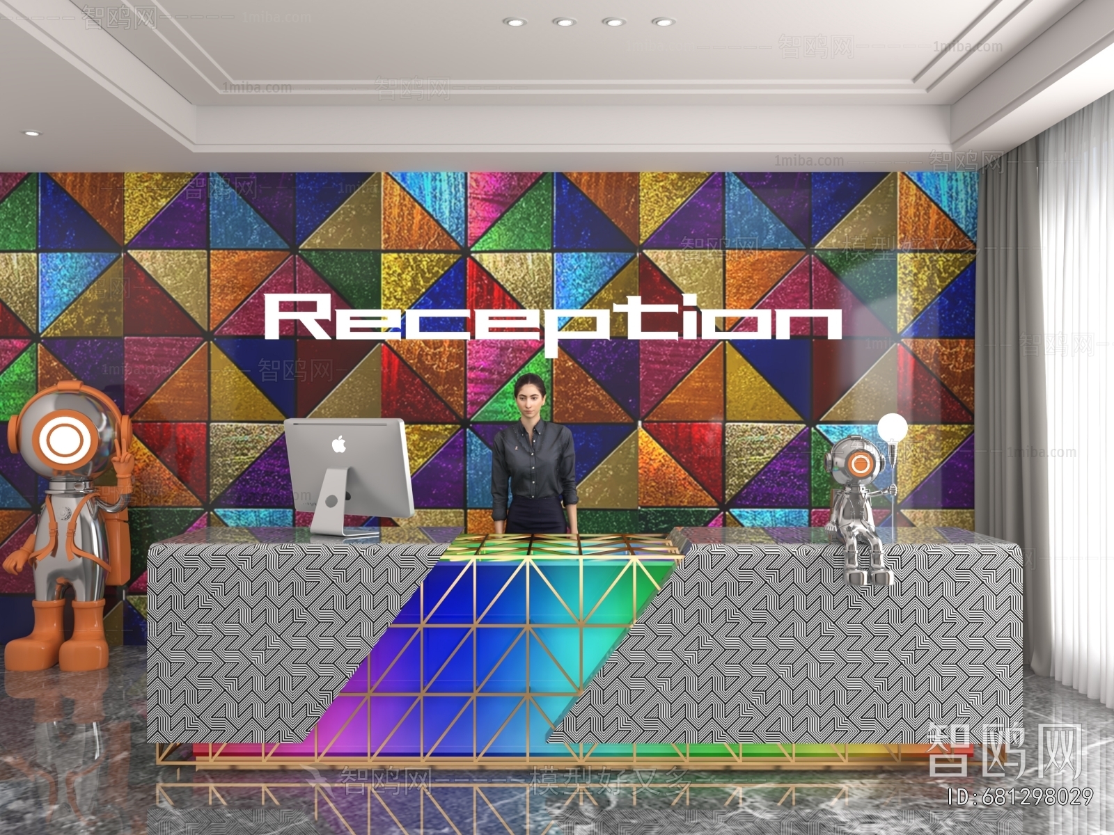 Modern Office Reception Desk