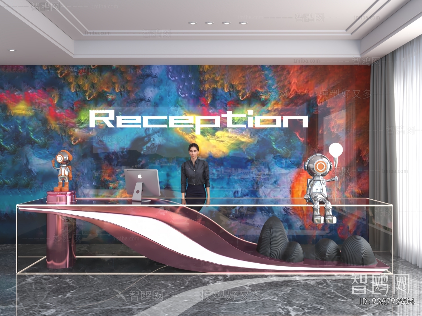 Modern Office Reception Desk