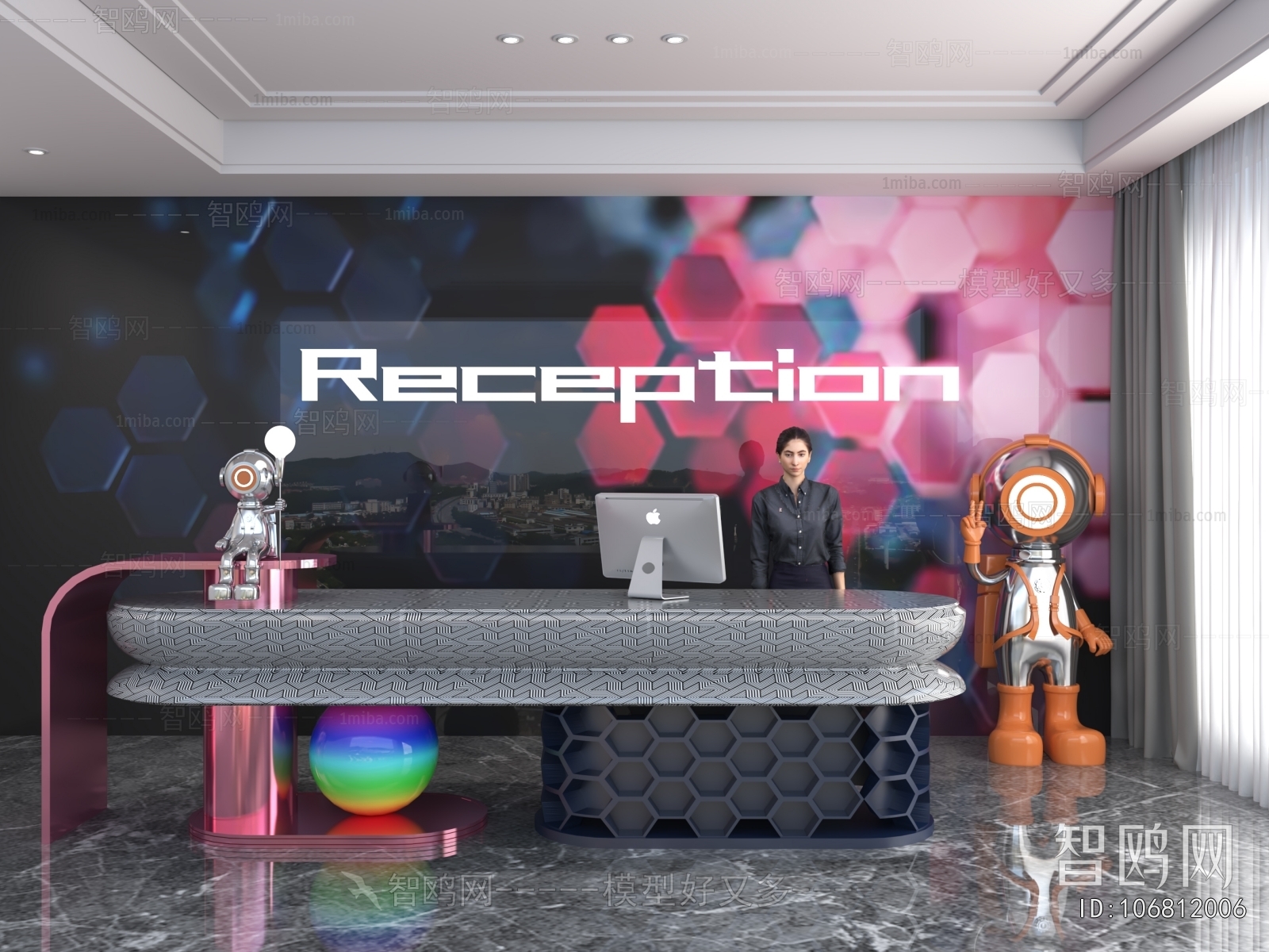 Modern Office Reception Desk