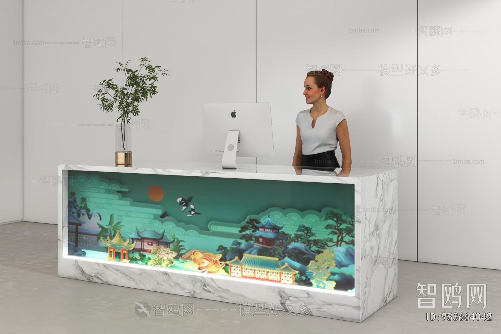 New Chinese Style Reception Desk