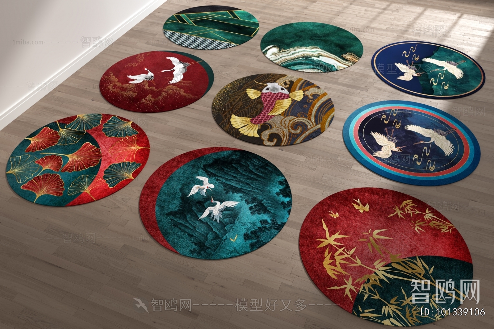 New Chinese Style Circular Carpet