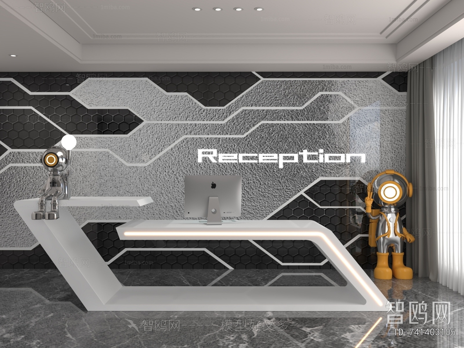 Modern Office Reception Desk