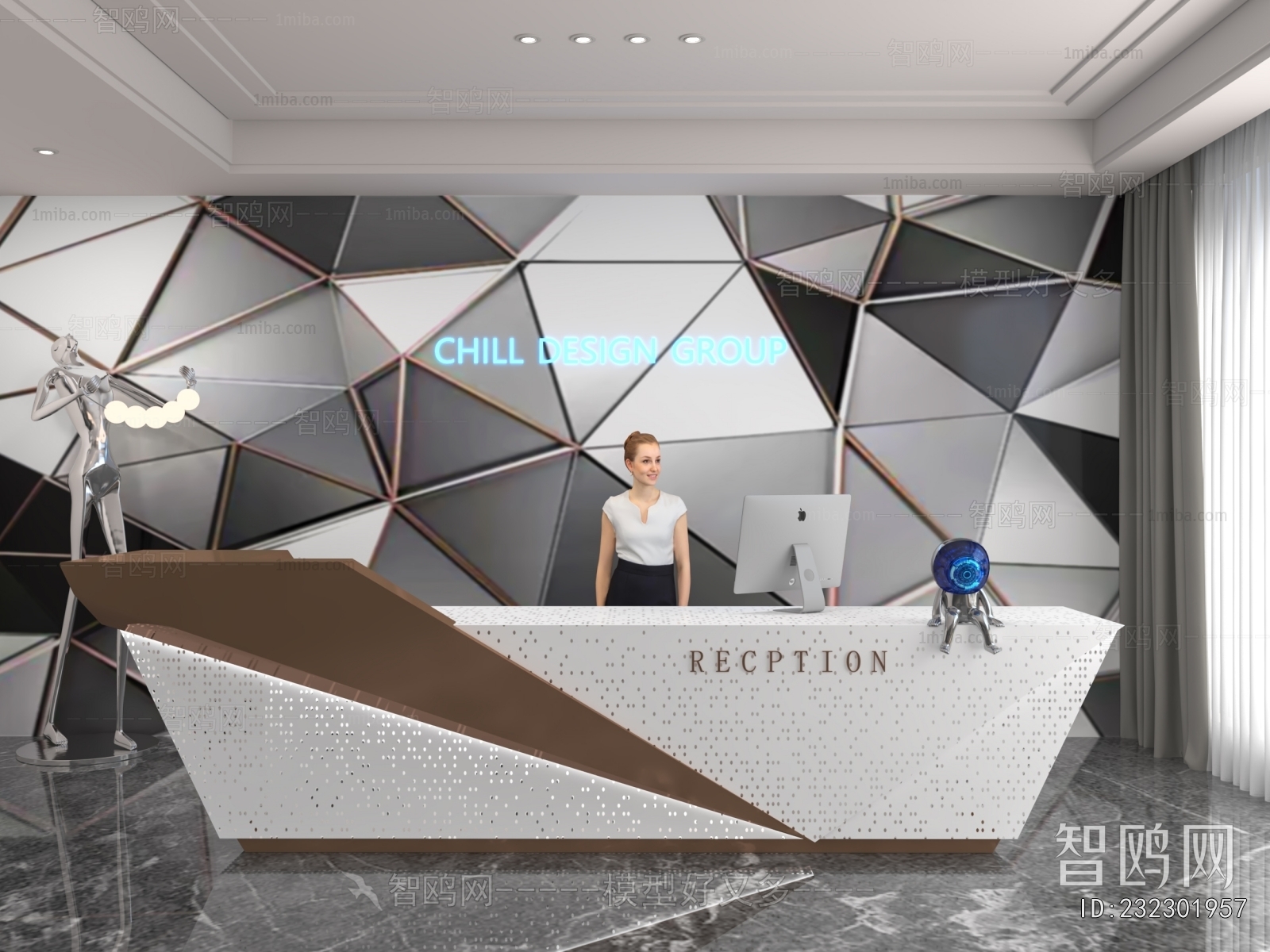 Modern Office Reception Desk