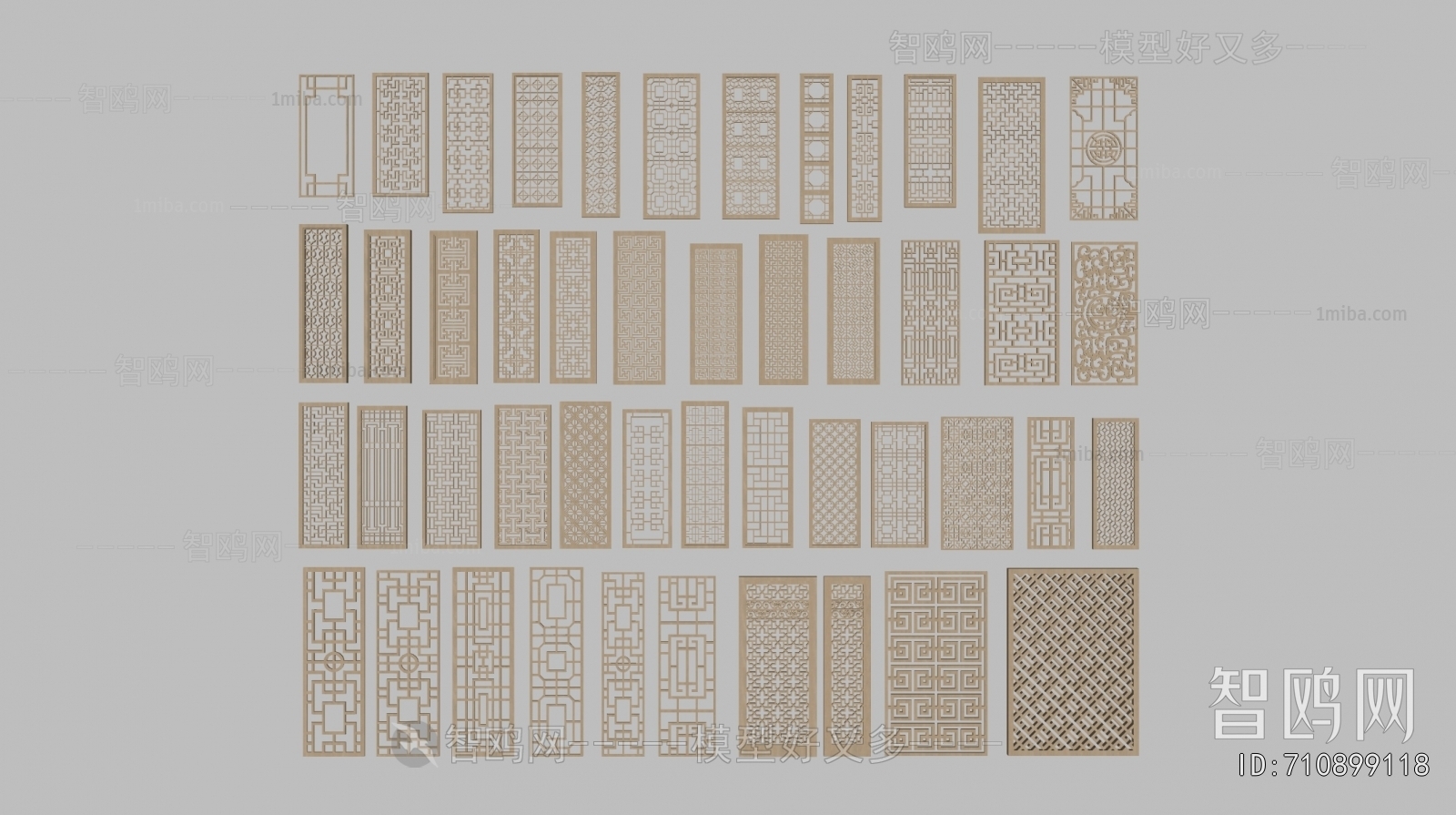 Chinese Style Wooden Screen Partition