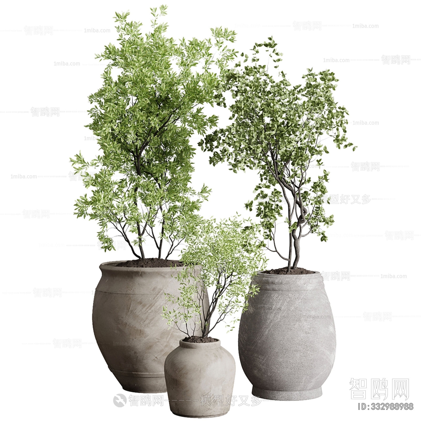 Modern Ground Green Plant Potted Plants