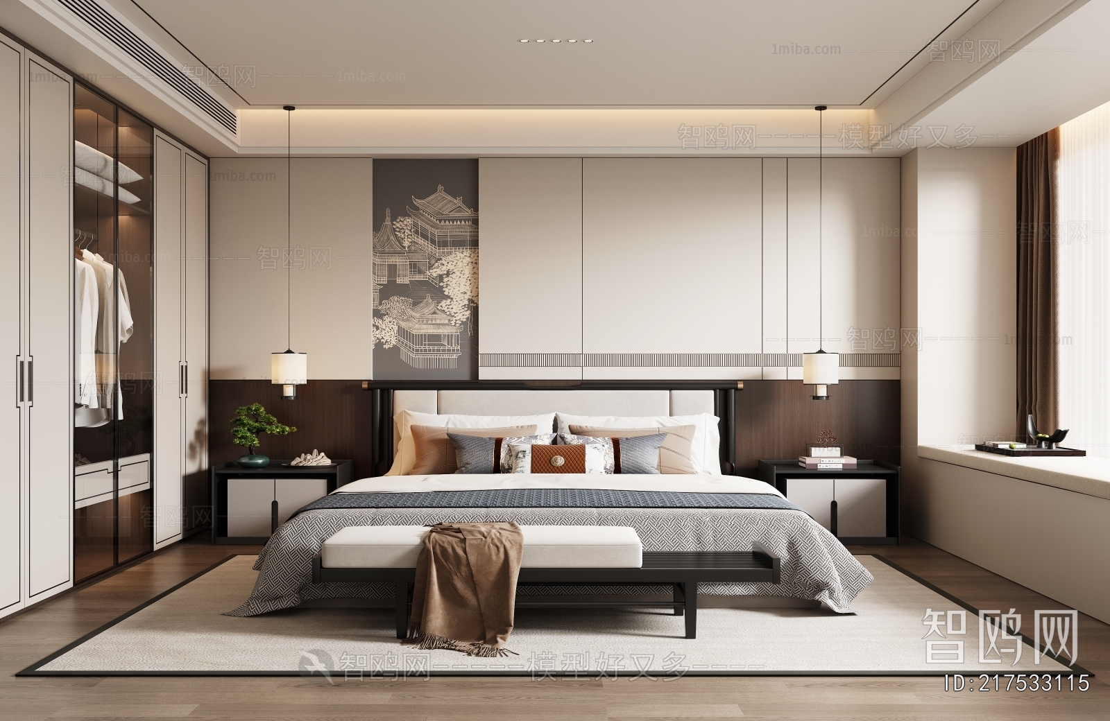 New Chinese Style Bedroom