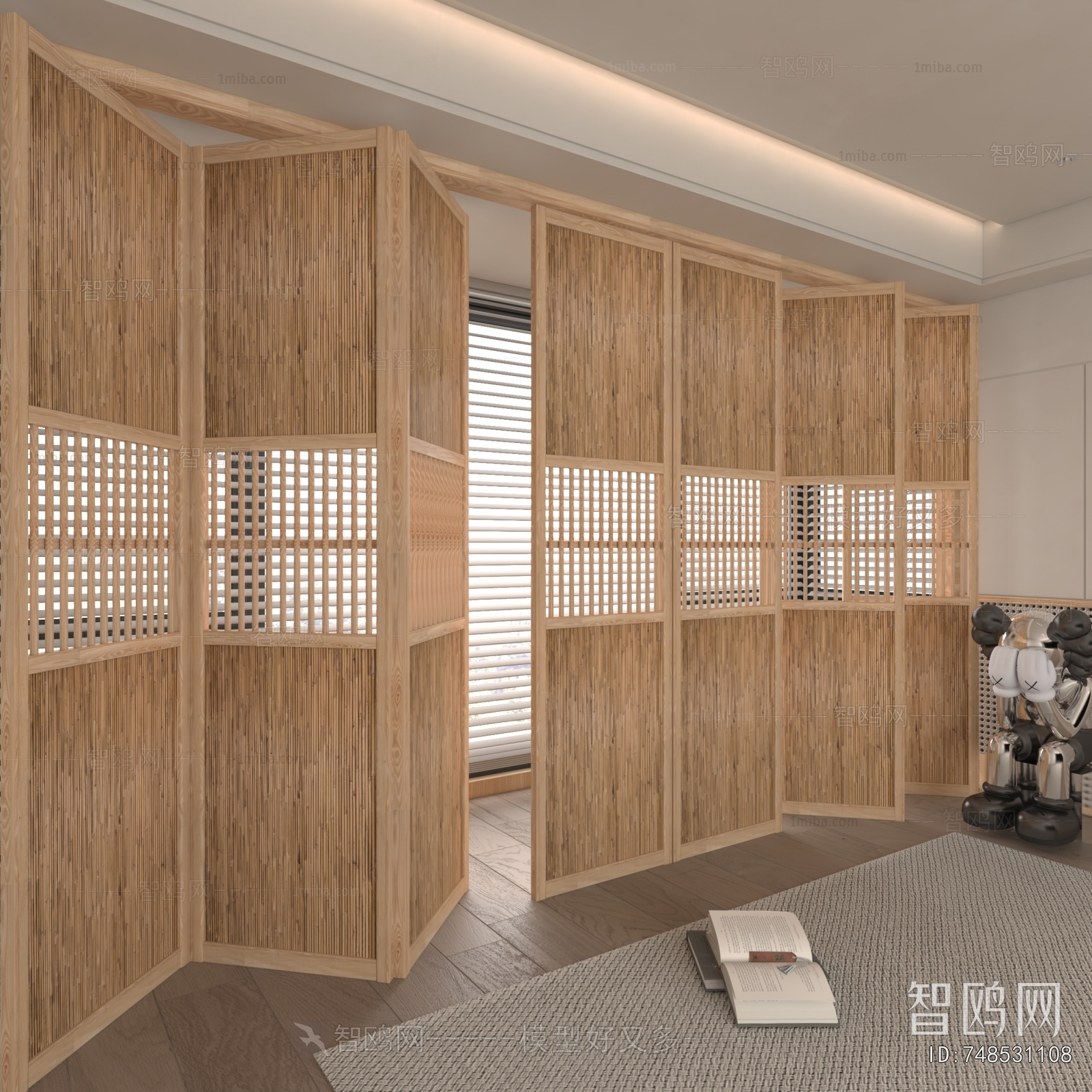 New Chinese Style Wooden Screen Partition