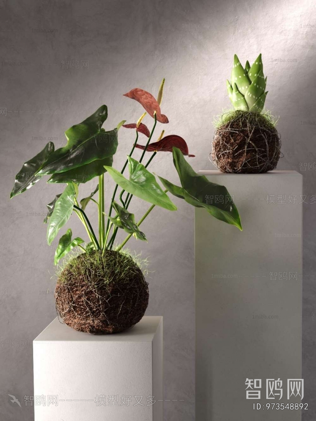 Modern Potted Green Plant