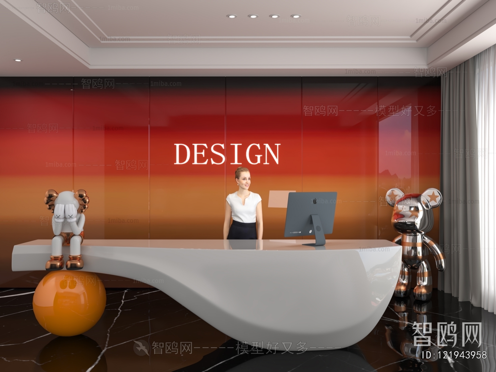 Modern Office Reception Desk