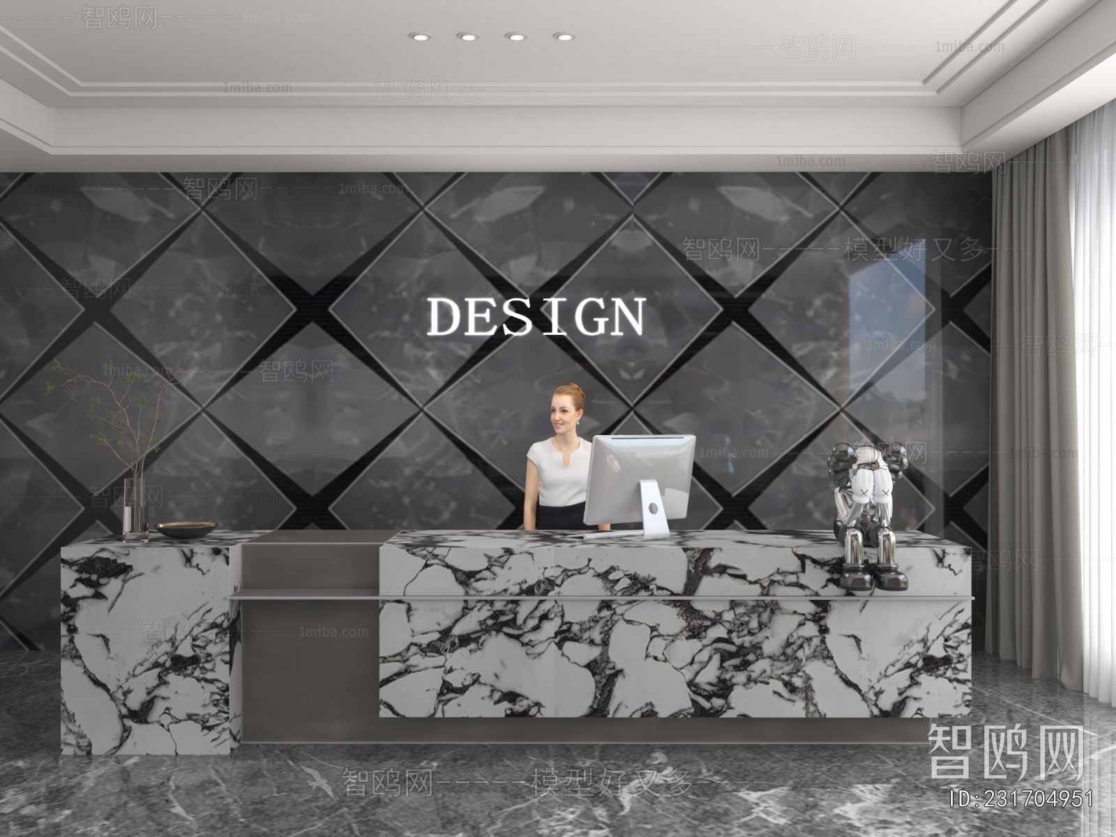 Modern Office Reception Desk