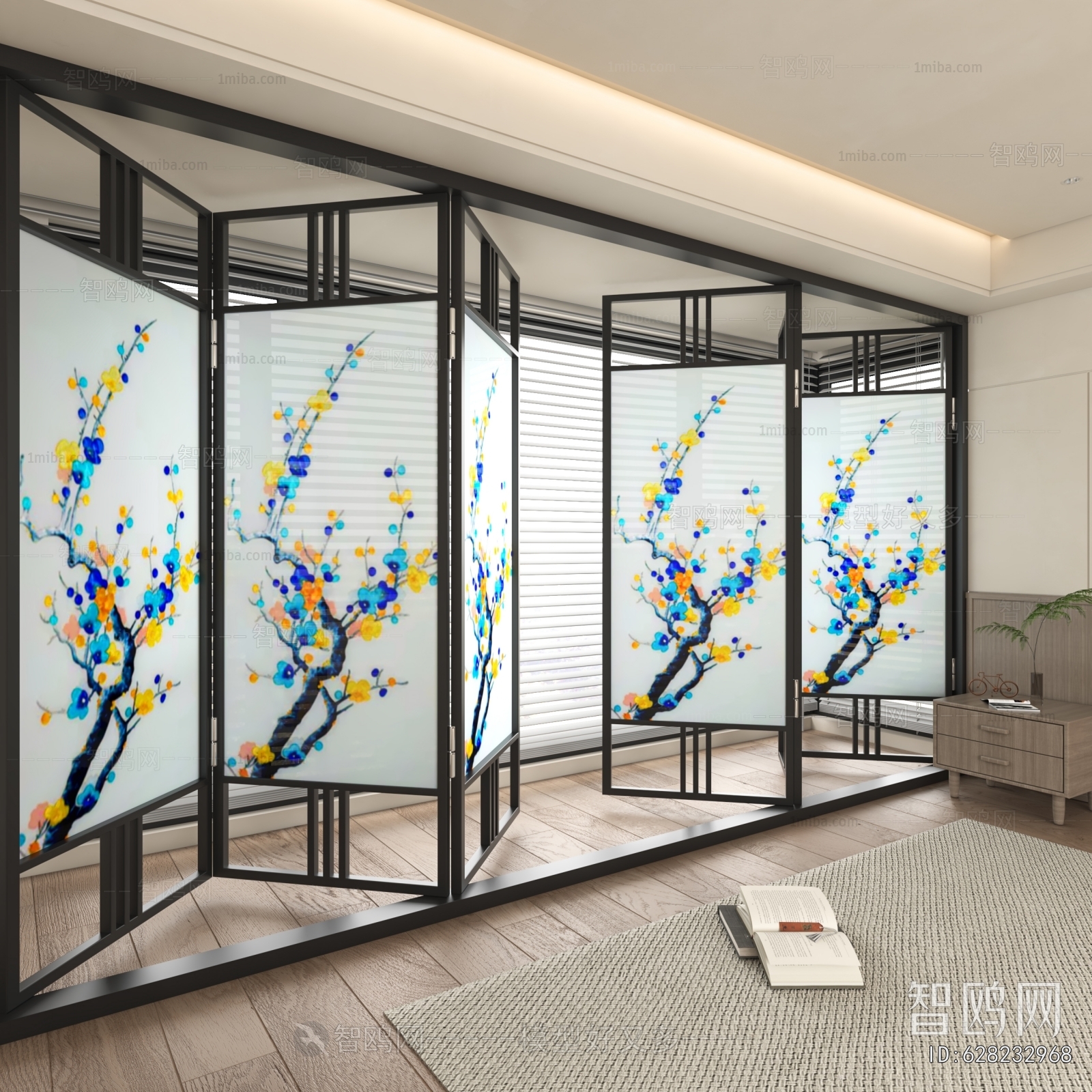 New Chinese Style Wooden Screen Partition